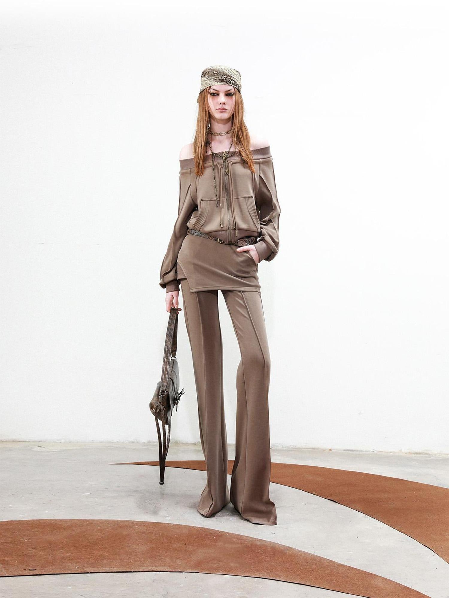 UpdateNN NORTH NODE Draped Layer Skirt Pants With Asymmetrical Apron