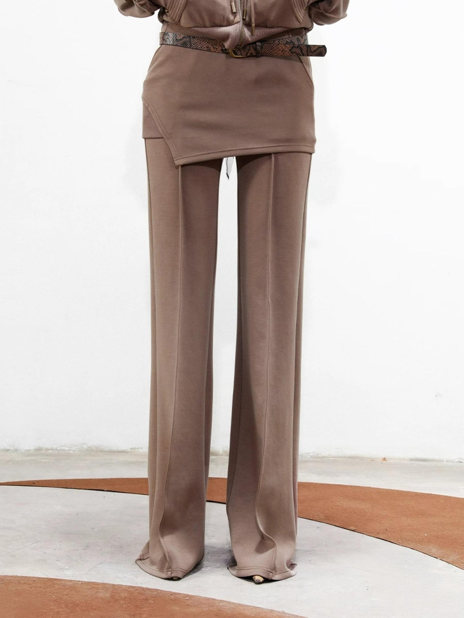 UpdateNN NORTH NODE Draped Layer Skirt Pants With Asymmetrical Apron