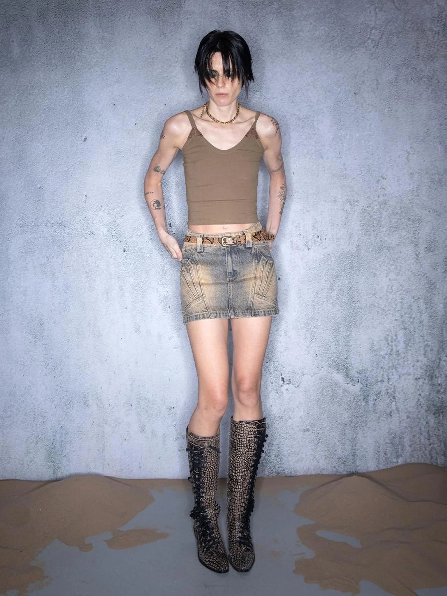 Ember Glow Dawn Multi Color Patchwork Slip Top