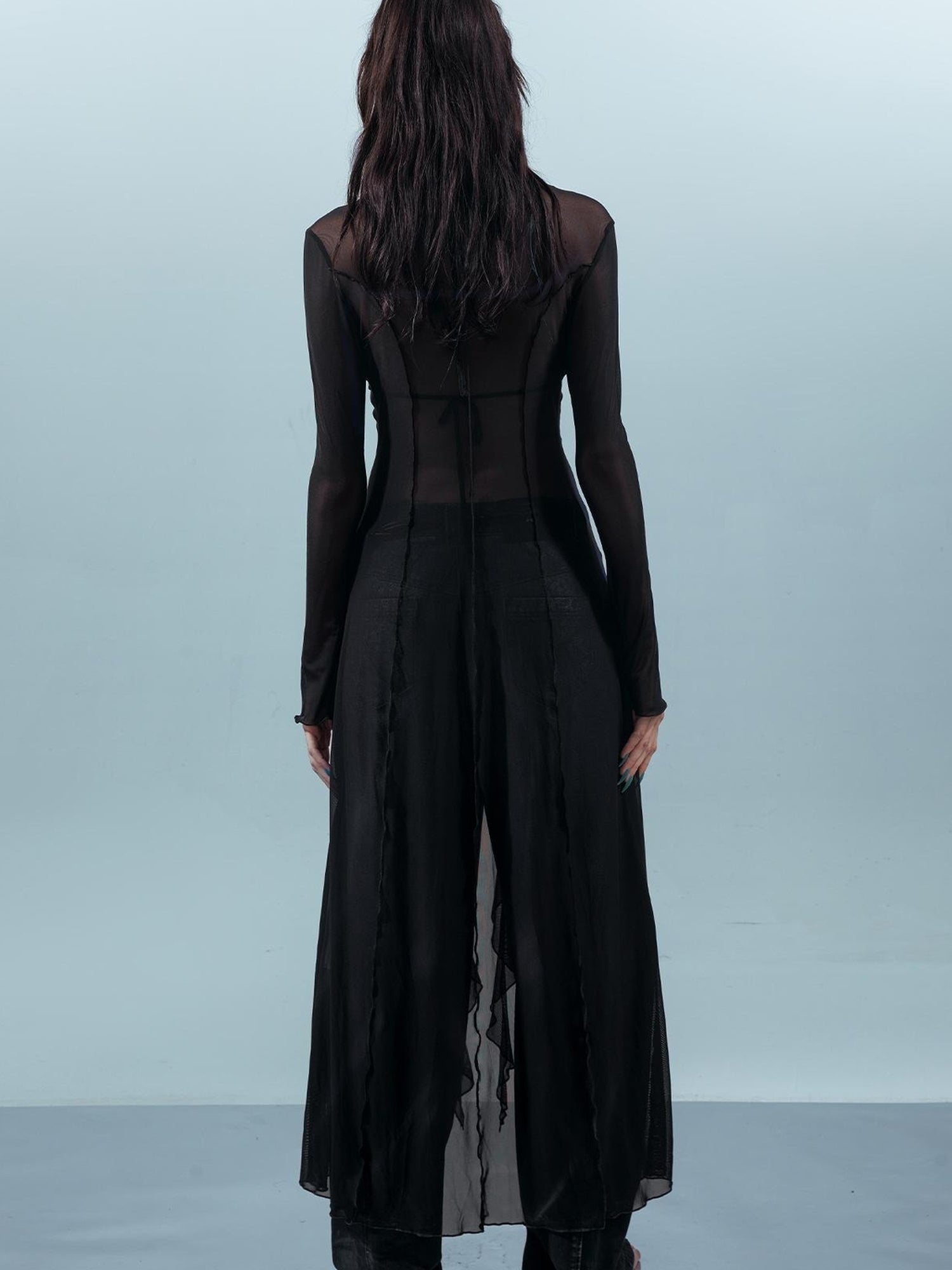 UpdateNN NORTH NODE Ethereal Threads Beaded Lace Up Mesh Knit