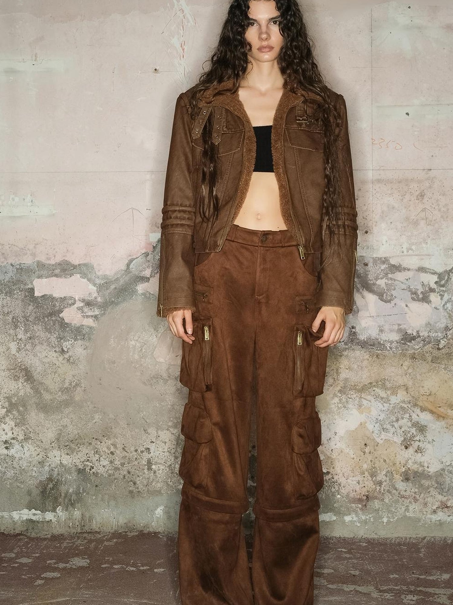 UpdateNN NORTH NODE Faux Fur Shearling Short Coat