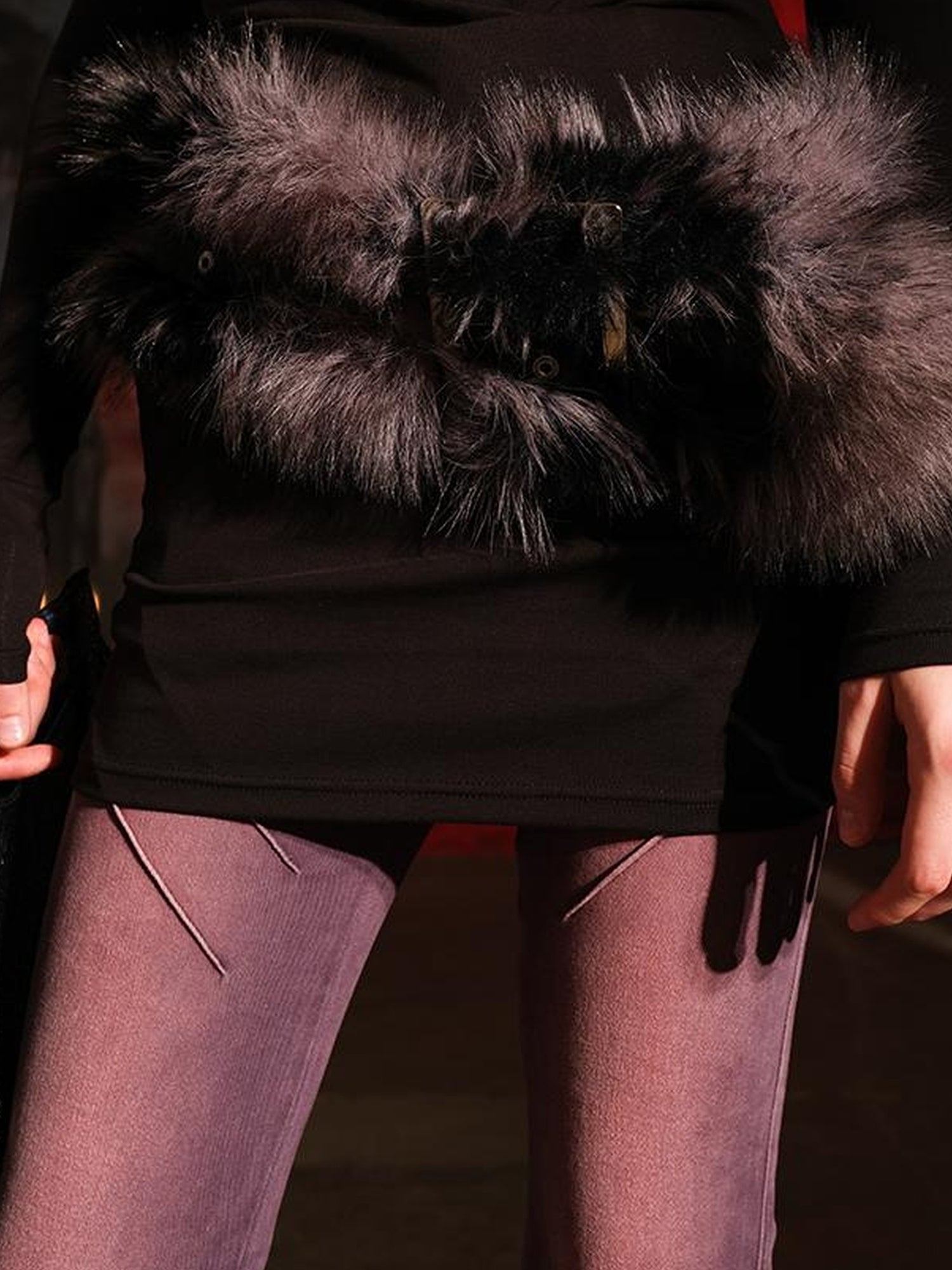 NN NORTH NODE Faux Suede Eco Fur Multi Way Belt