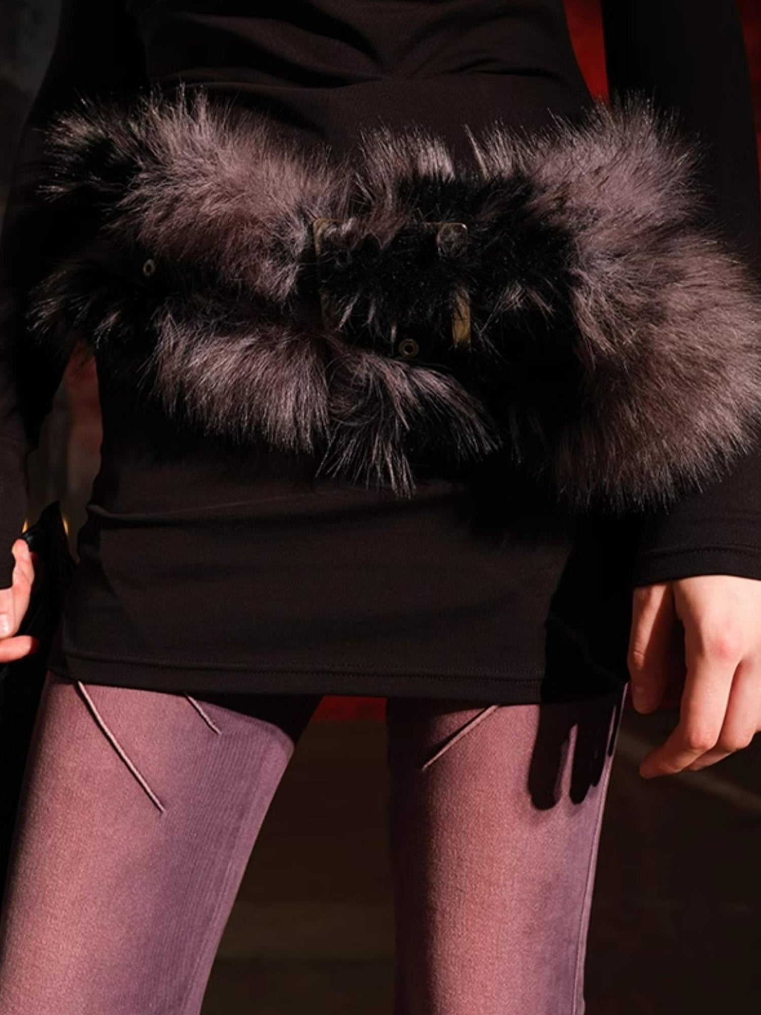 NN NORTH NODE Faux Suede Eco Fur Multi Way Belt