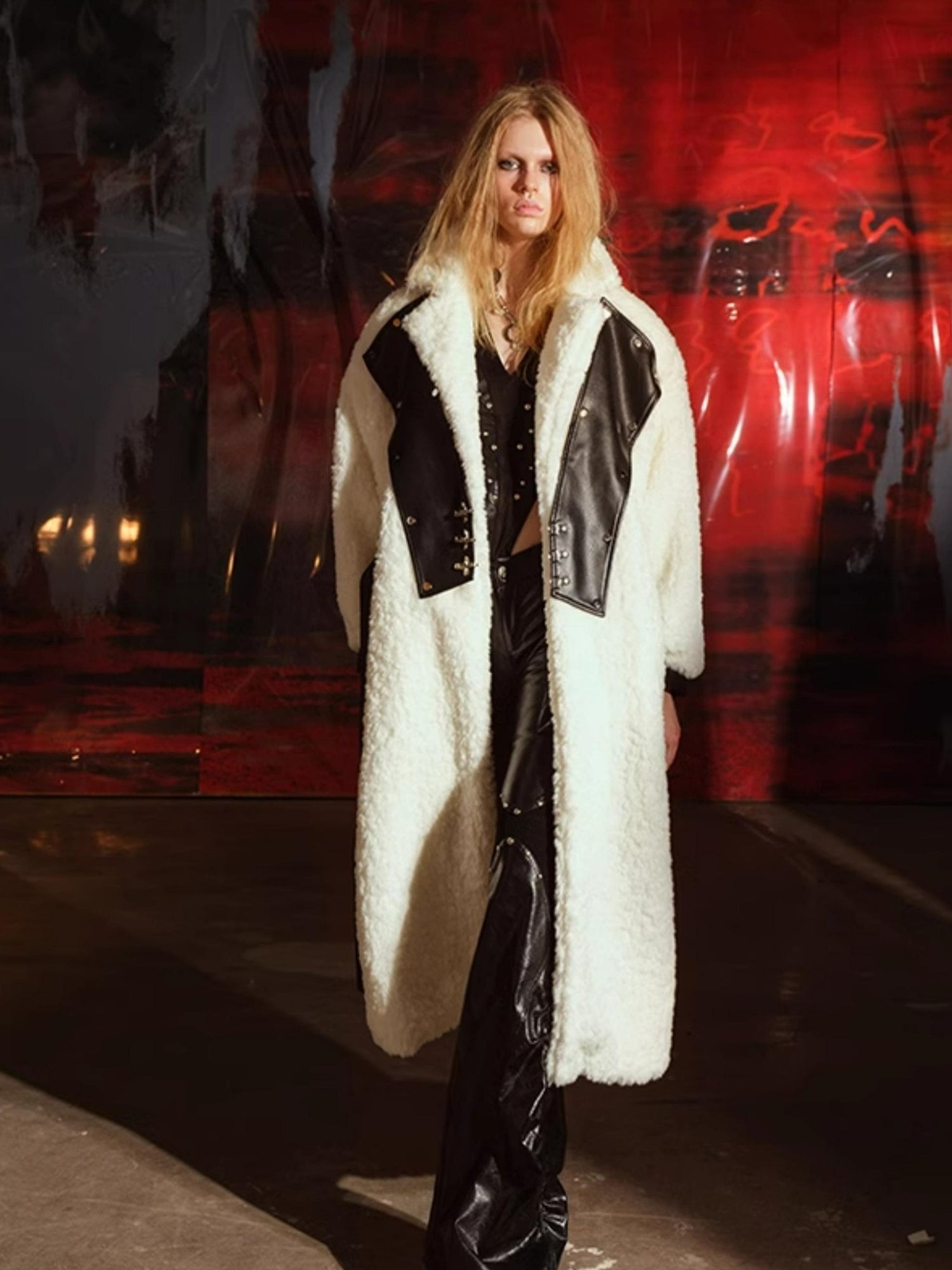 UpdateNN NORTH NODE Fuzzy Plush Robe Coat With Waist Tie