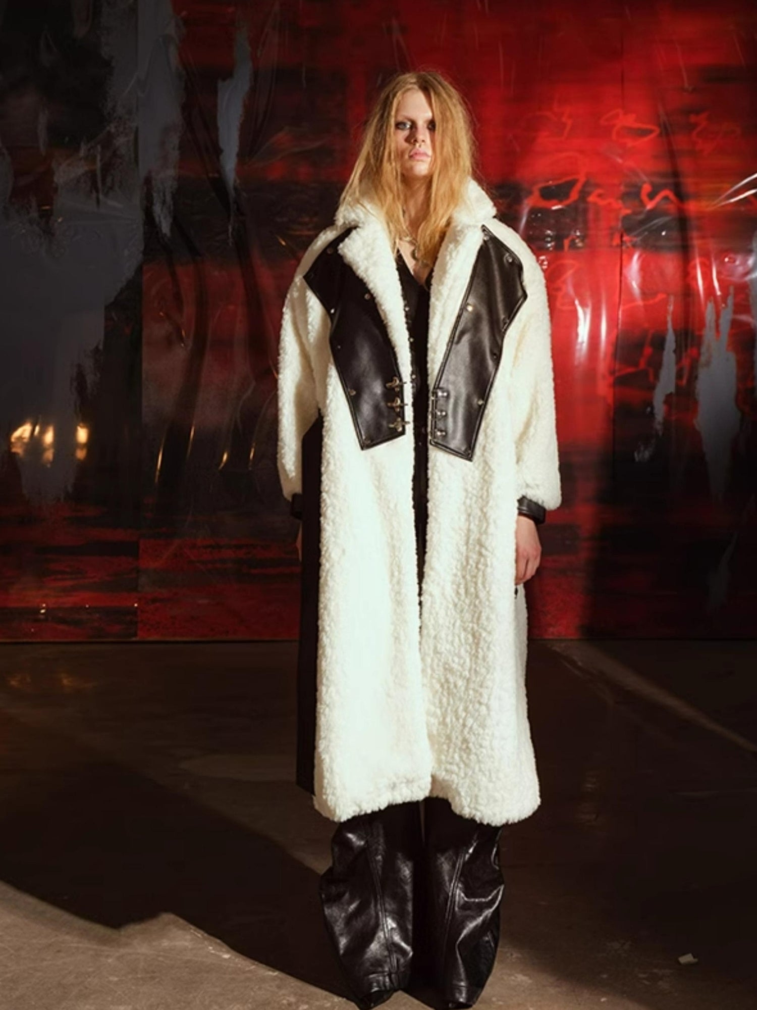 UpdateNN NORTH NODE Fuzzy Plush Robe Coat With Waist Tie