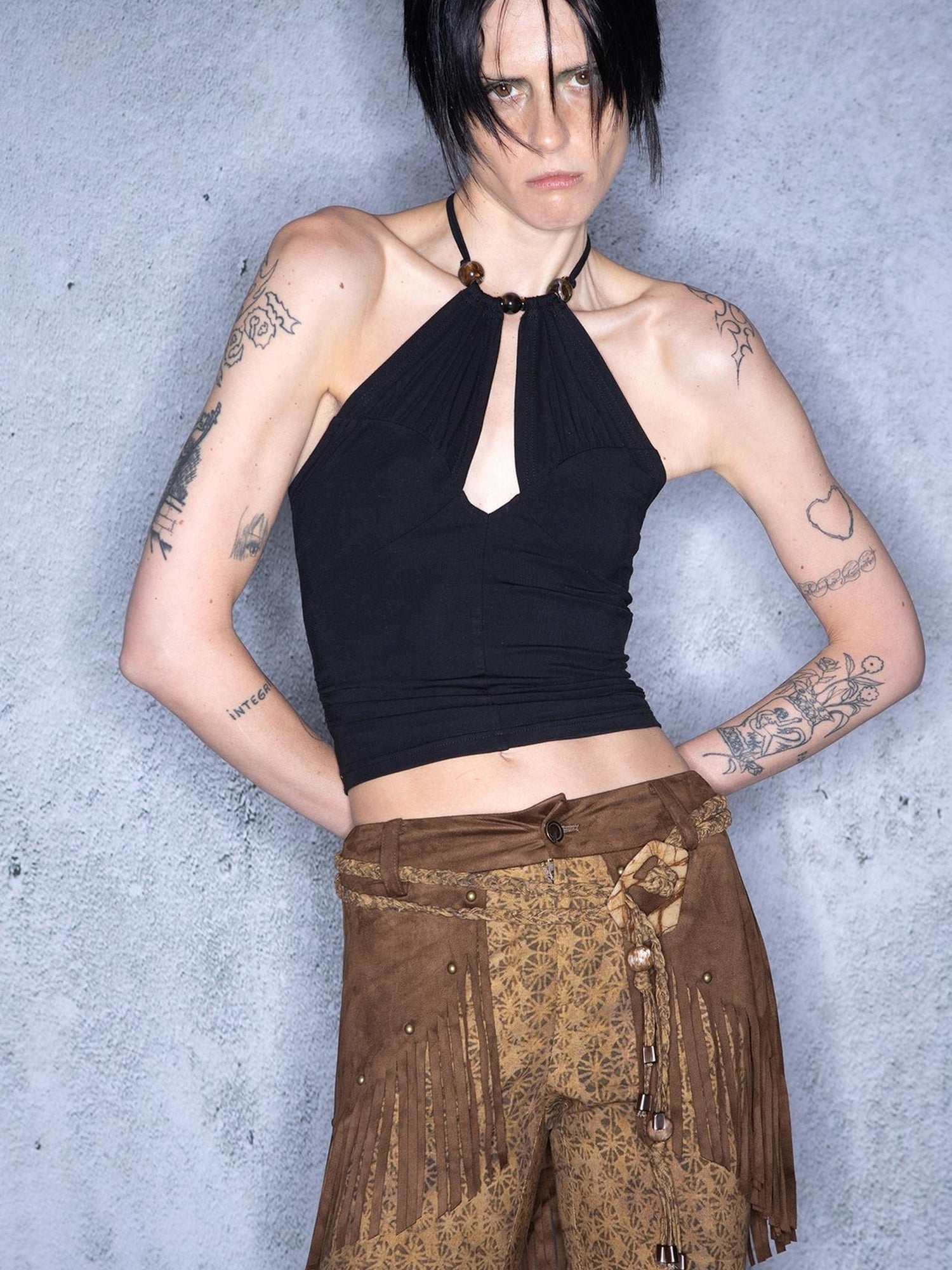 UpdateNN NORTH NODE Heartwild Flash Beaded Modal Halter Top