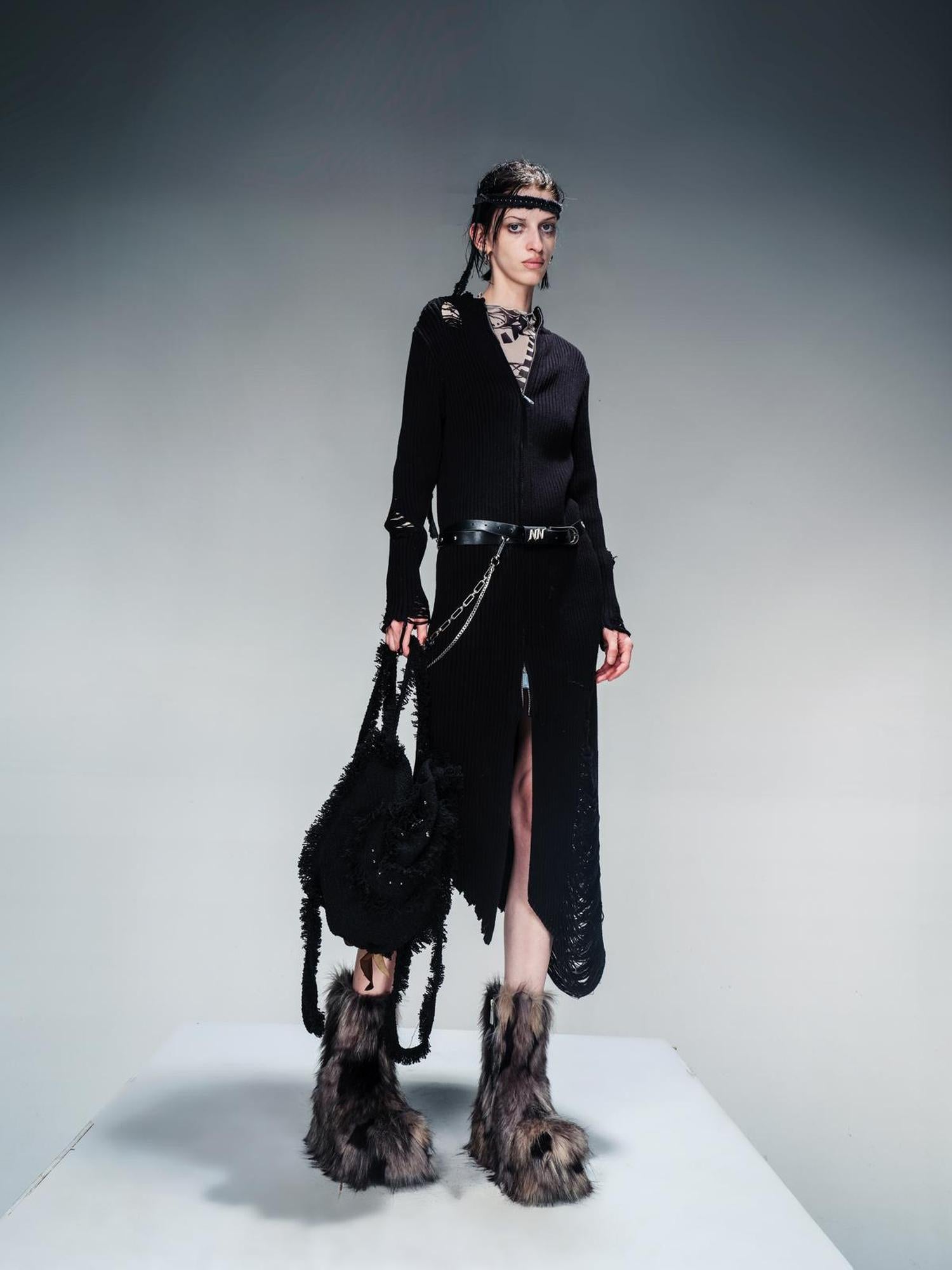 NN NORTH NODE High Priest Platform Shearling Boots
