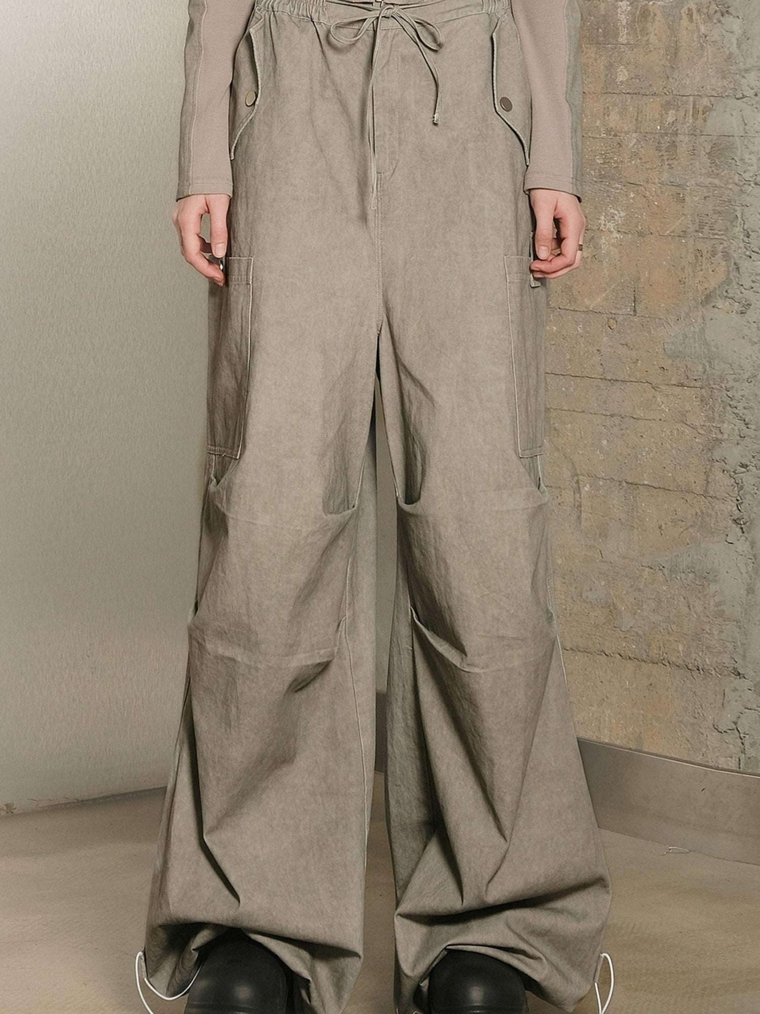 UpdateNN NORTH NODE High Quality Drawstring Parachute Pants