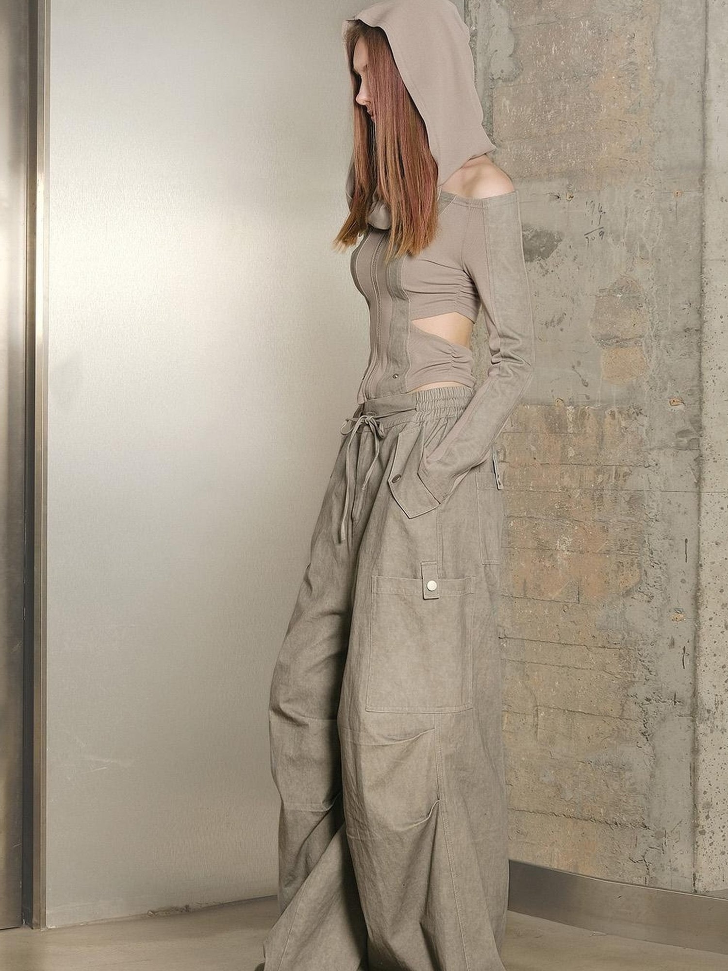 UpdateNN NORTH NODE High Quality Drawstring Parachute Pants