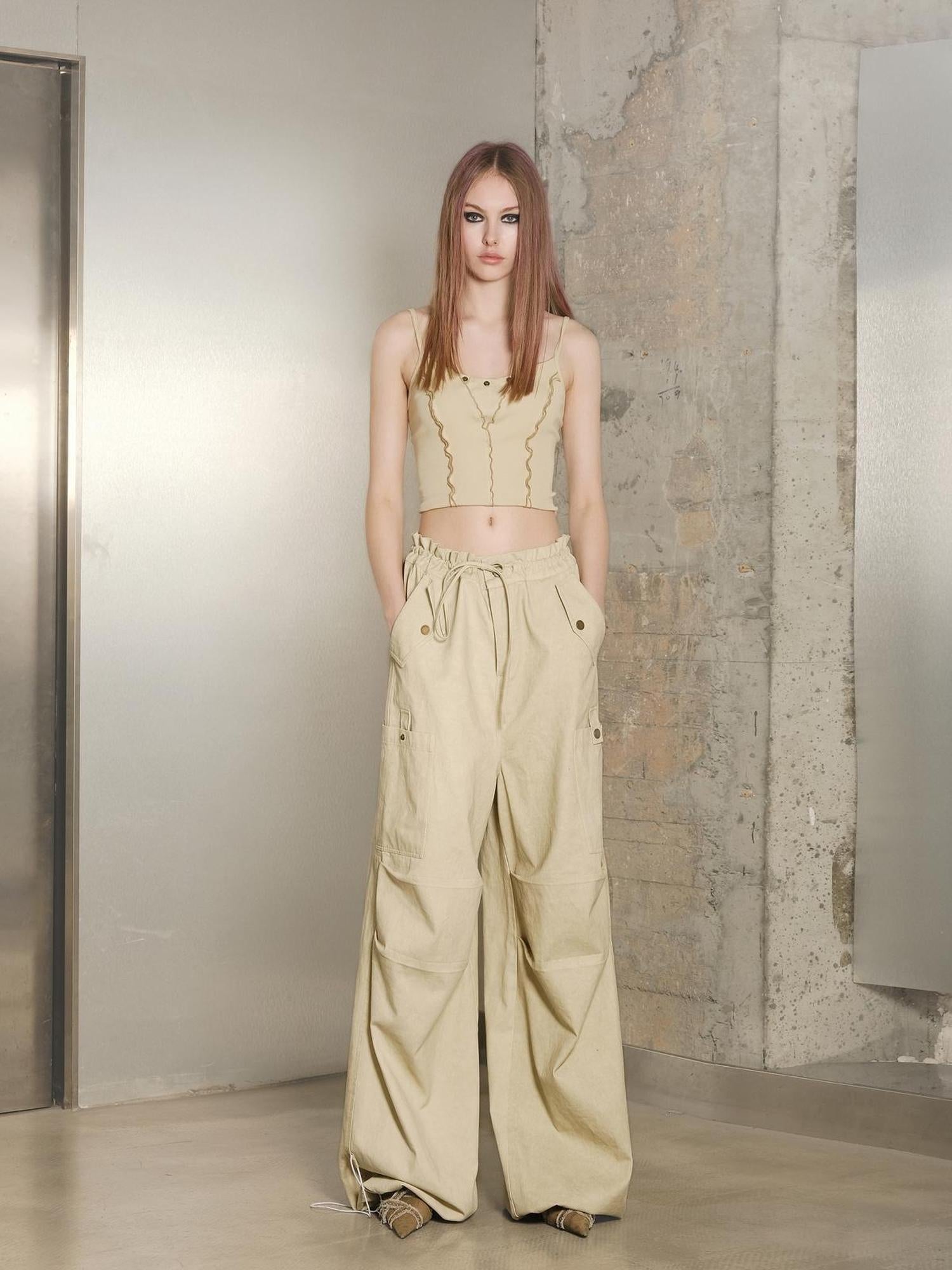 UpdateNN NORTH NODE High Quality Drawstring Parachute Pants