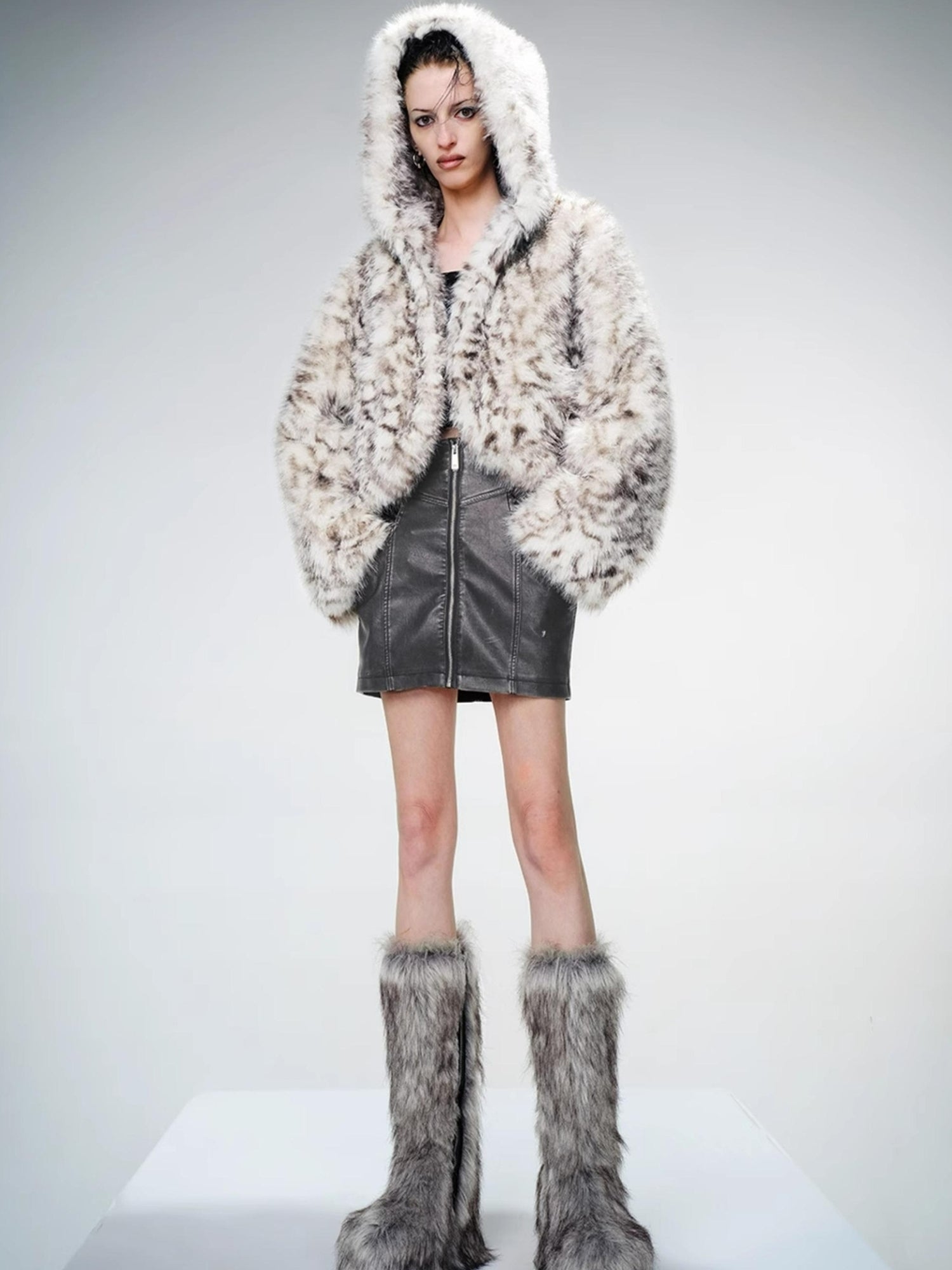 UpdateNN NORTH NODE Hooded Plush Fleece Jacket With Crystal Velvet Lining