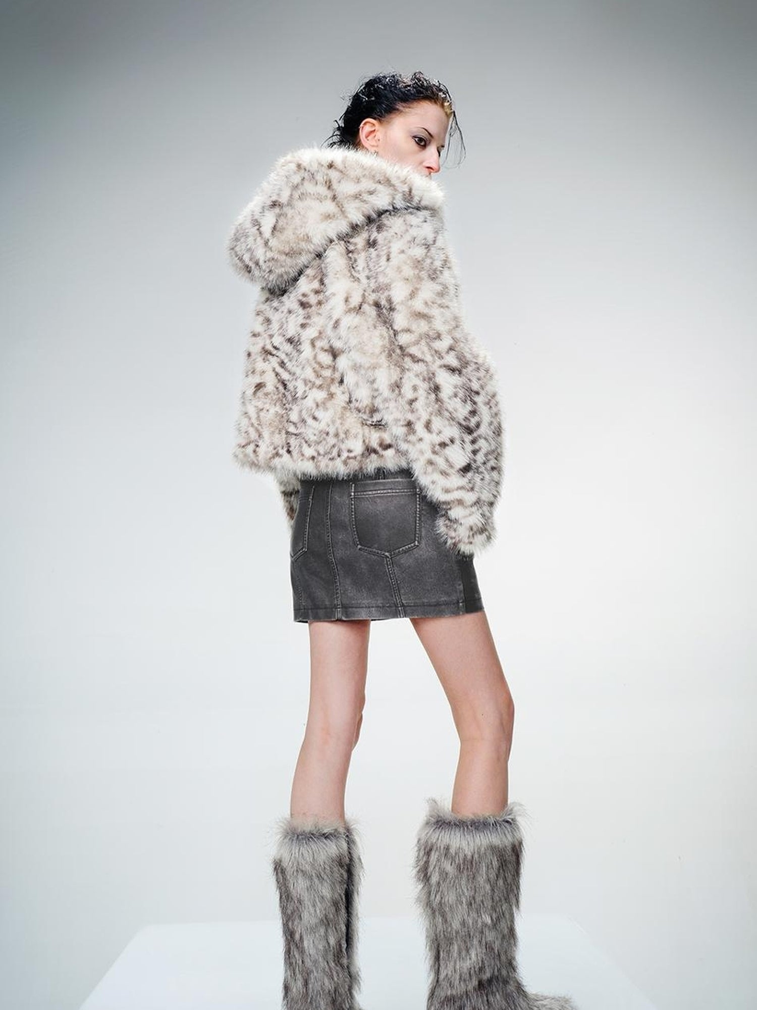 UpdateNN NORTH NODE Hooded Plush Fleece Jacket With Crystal Velvet Lining