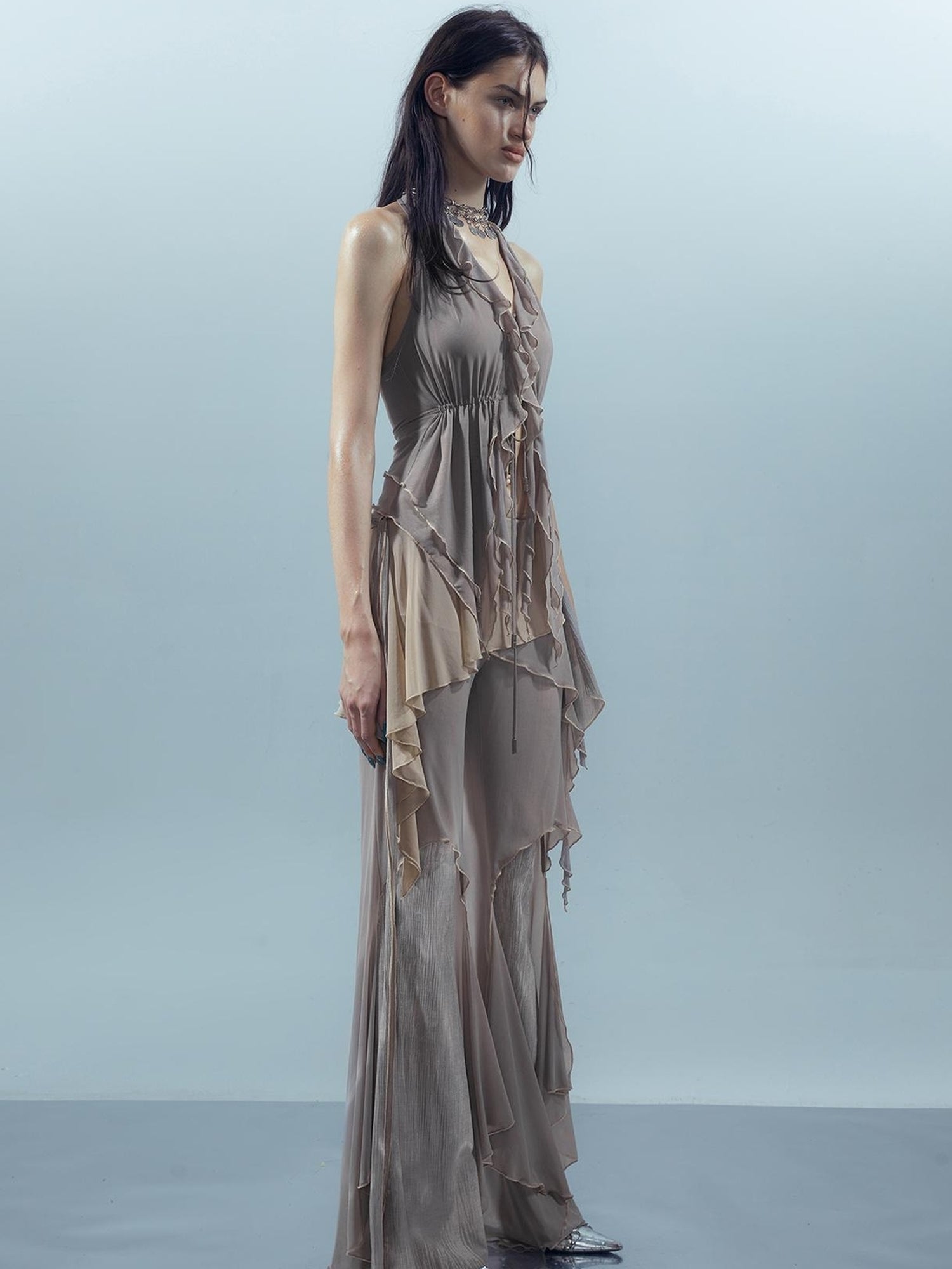 UpdateNN NORTH NODE Lace Edge Camisole with Drawstring Mesh Hem