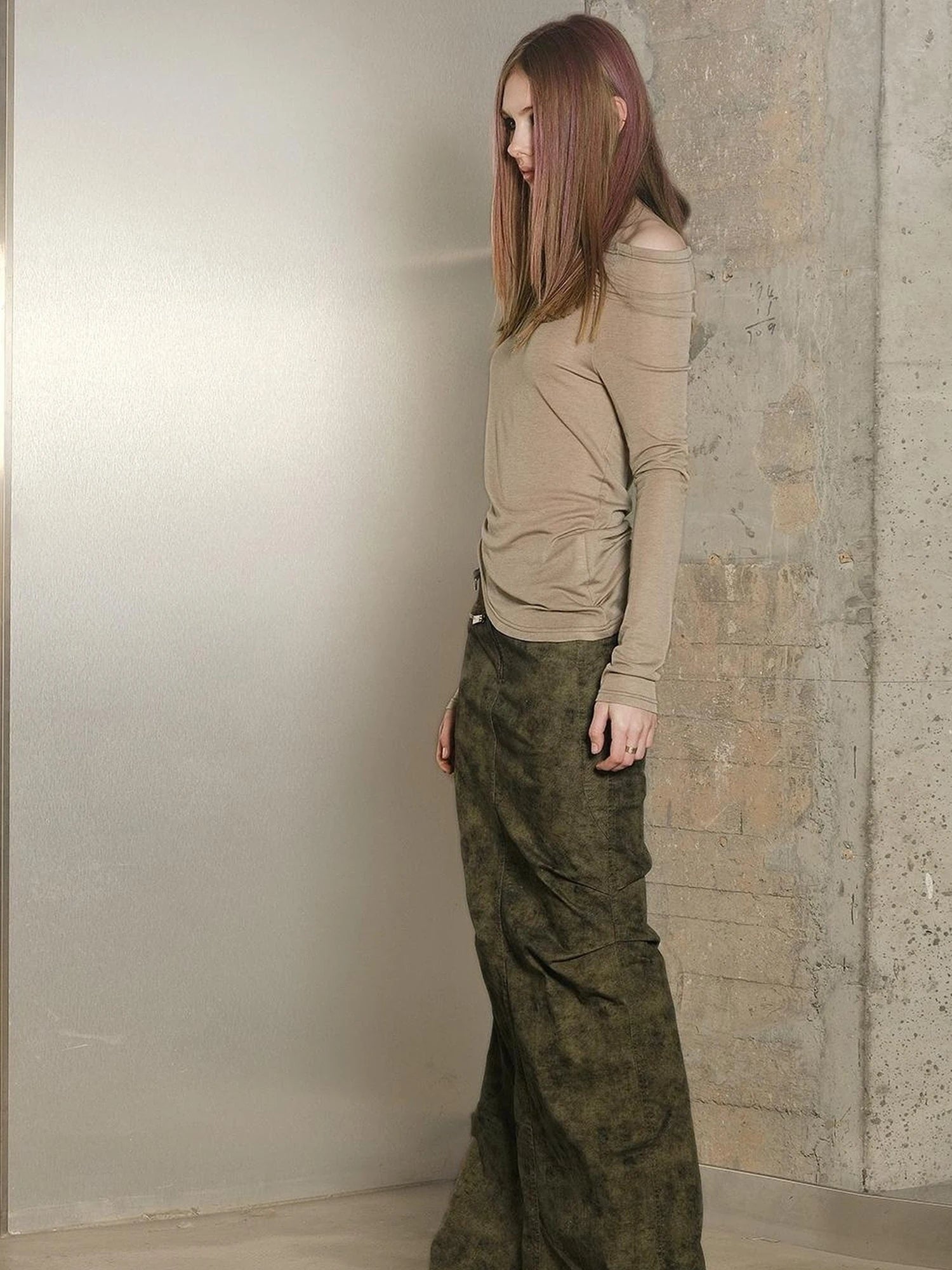 Long Fishtail Skirt with Embellished Print