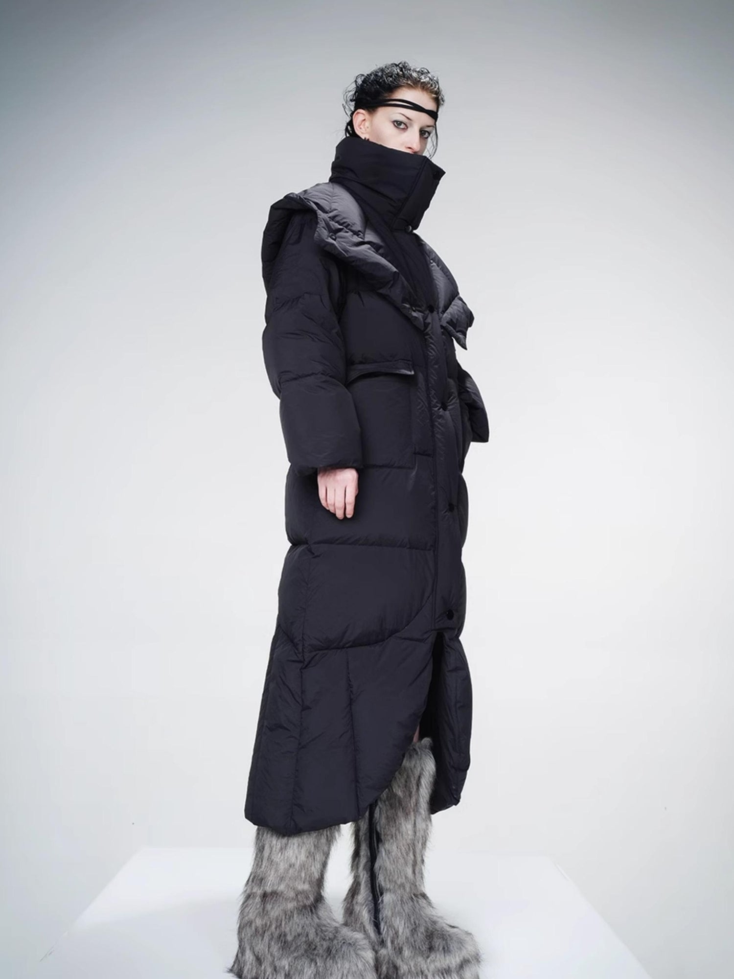 UpdateNN NORTH NODE Long Hooded Down Coat With 90 % White Duck Feather Lightweight