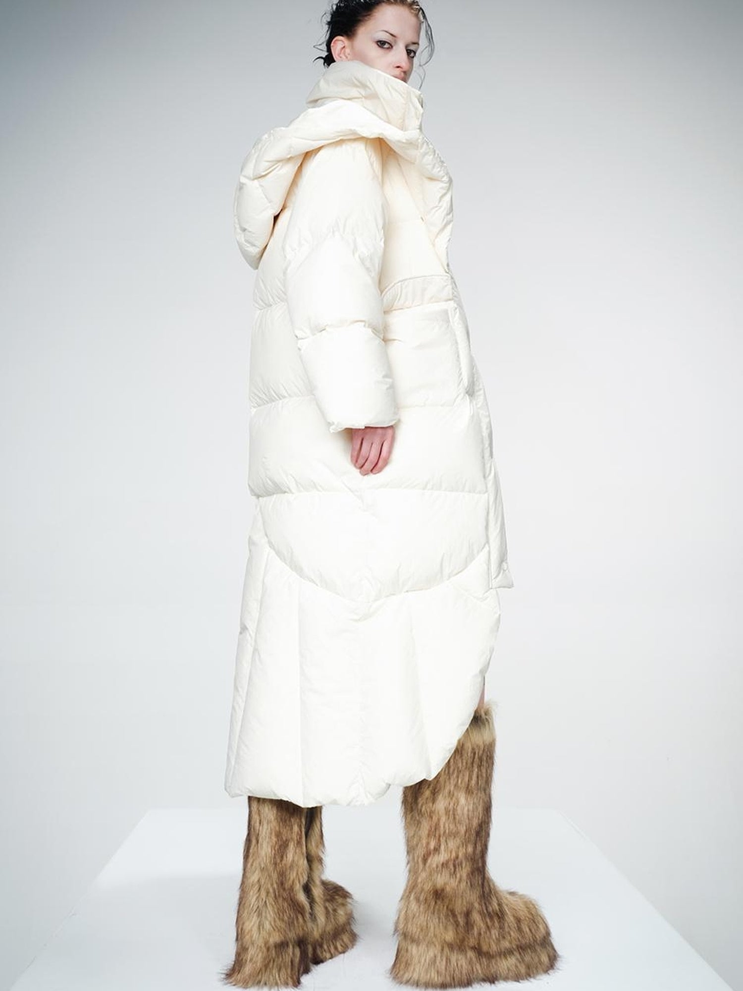 UpdateNN NORTH NODE Long Hooded Down Coat With 90 % White Duck Feather Lightweight