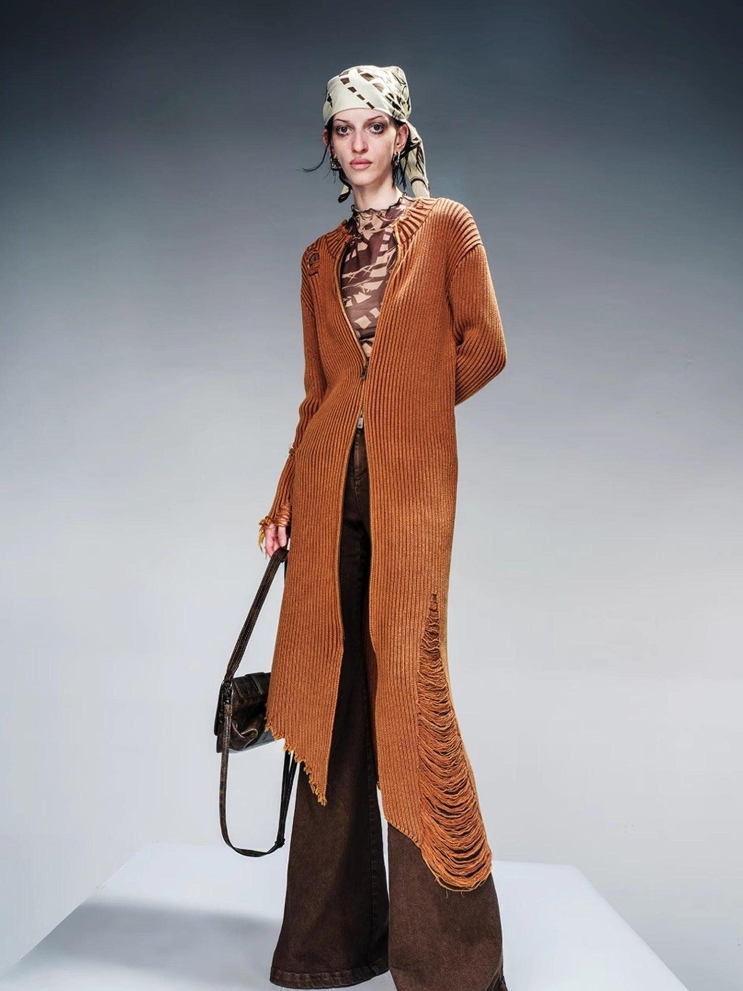 NN NORTH NODE Long Knit Dress And Cardigan Two Way Wear