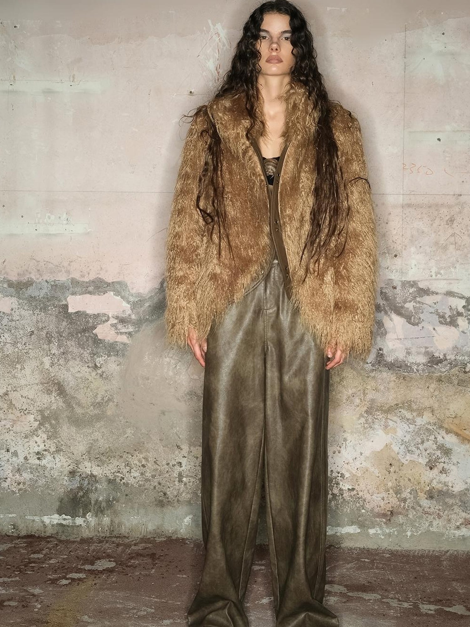 UpdateNN NORTH NODE Long Plush Insulated Coat With Astral Motifs