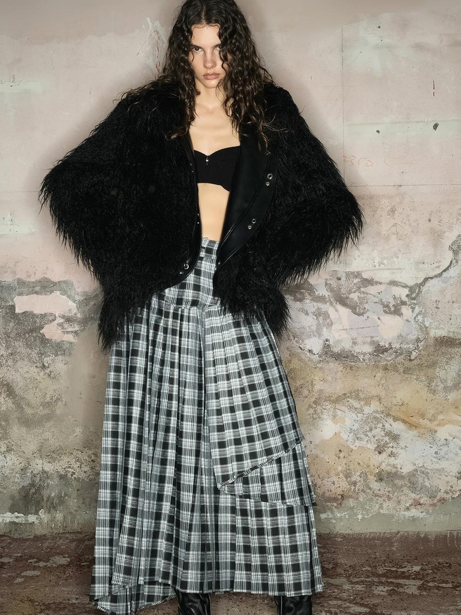 UpdateNN NORTH NODE Long Plush Insulated Coat With Astral Motifs