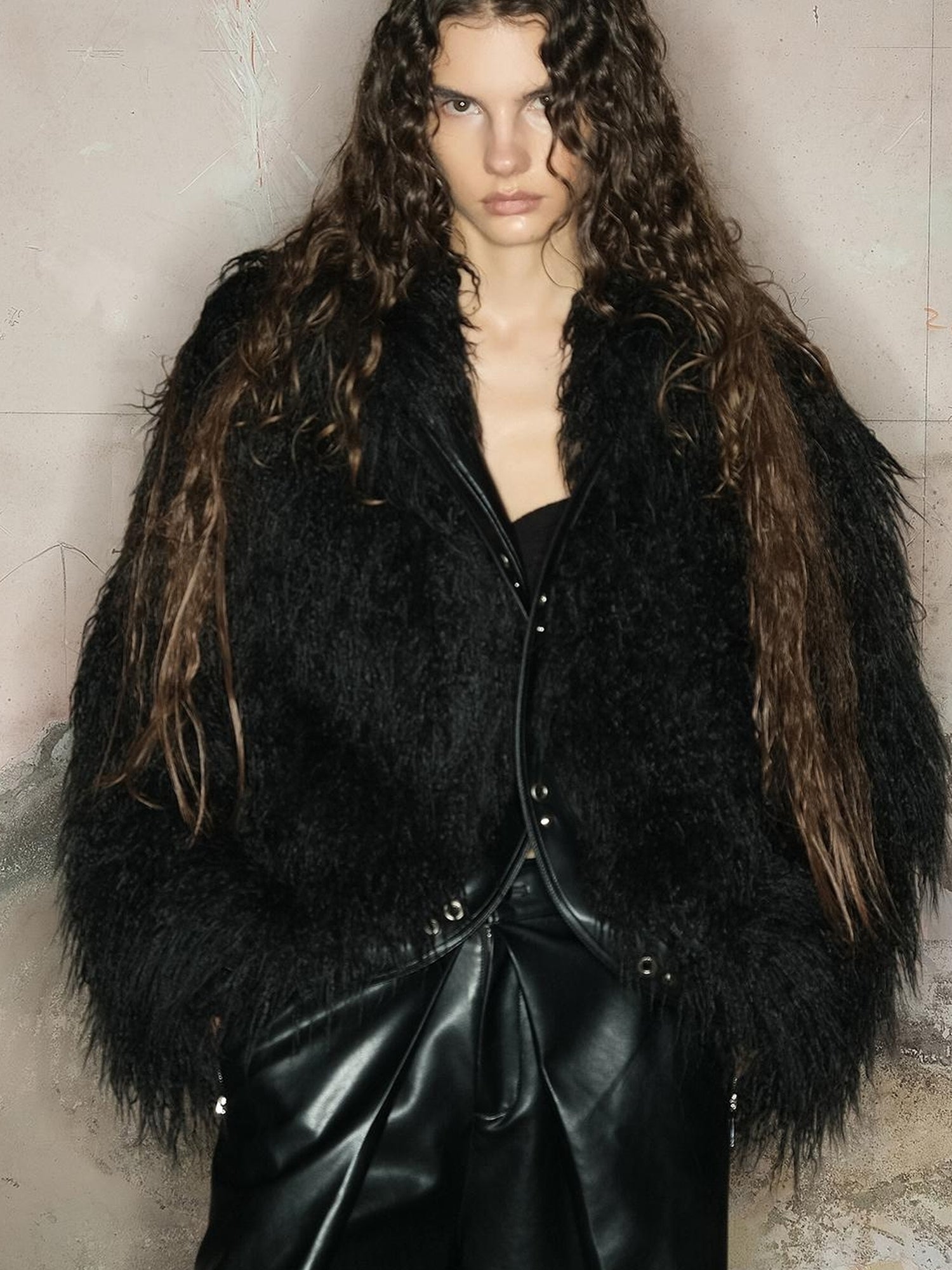 UpdateNN NORTH NODE Long Plush Insulated Coat With Astral Motifs