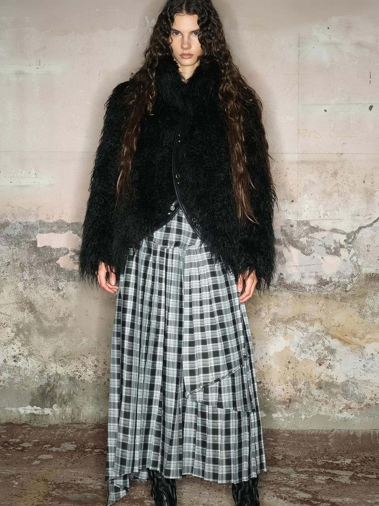 UpdateNN NORTH NODE Long Plush Insulated Coat With Astral Motifs