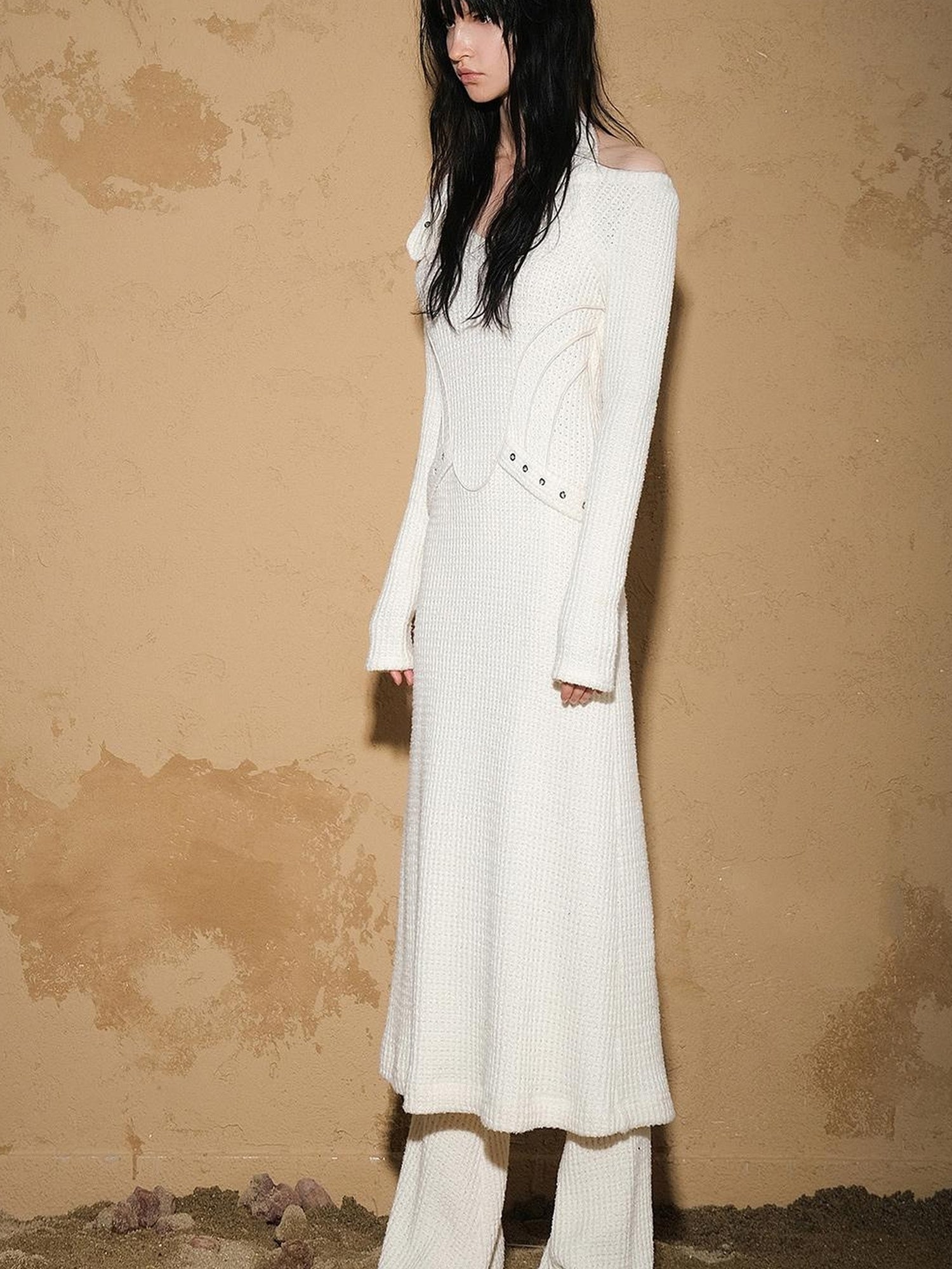 NN NORTH NODE Lost Oasis Waffle Knit Sweater Dress