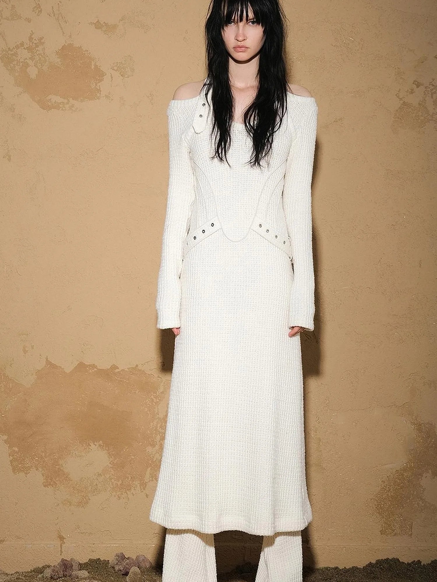 Lost Oasis Waffle Knit Sweater Dress