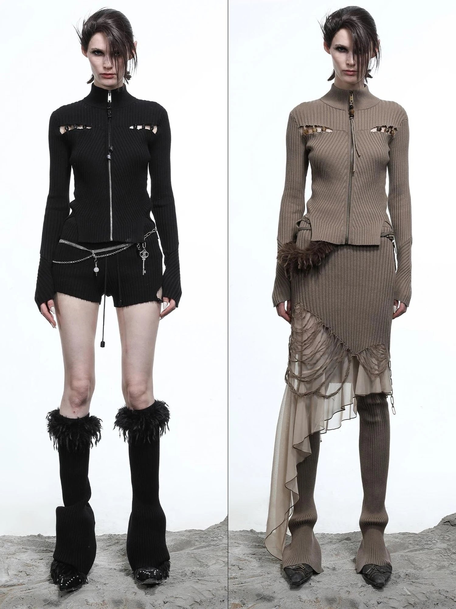 Lunar Node Beaded Lace Knit Cropped Cardigan