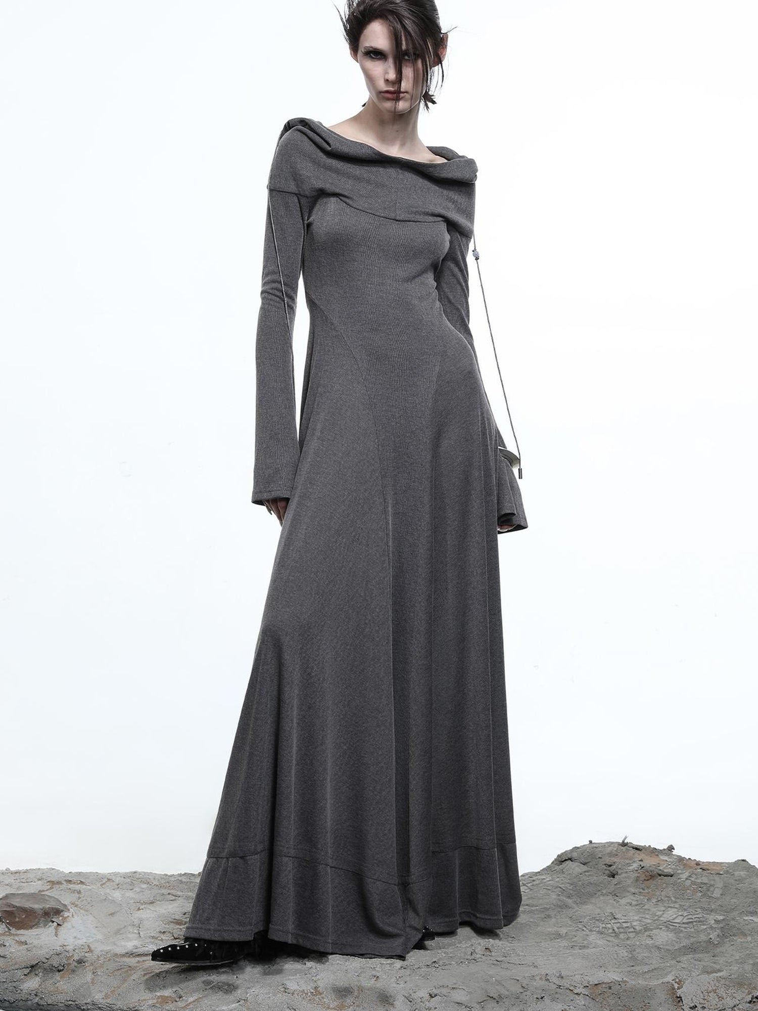 NN NORTH NODE Lyocell Hooded Maxi Dress with Convertible Styles
