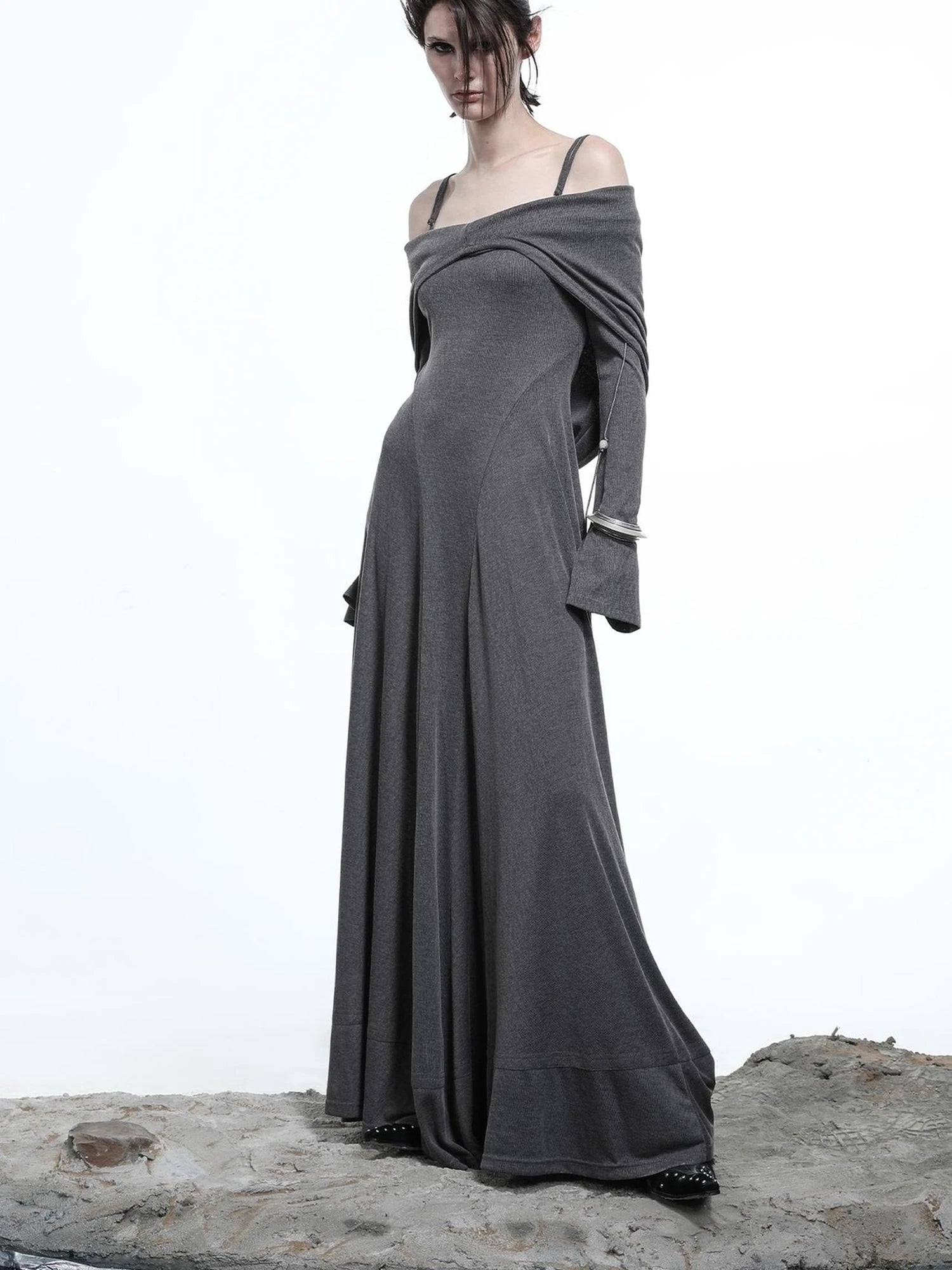 Lyocell Hooded Maxi Dress with Convertible Styles