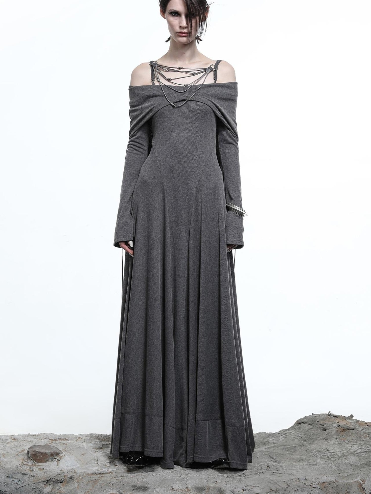 NN NORTH NODE Lyocell Hooded Maxi Dress with Convertible Styles