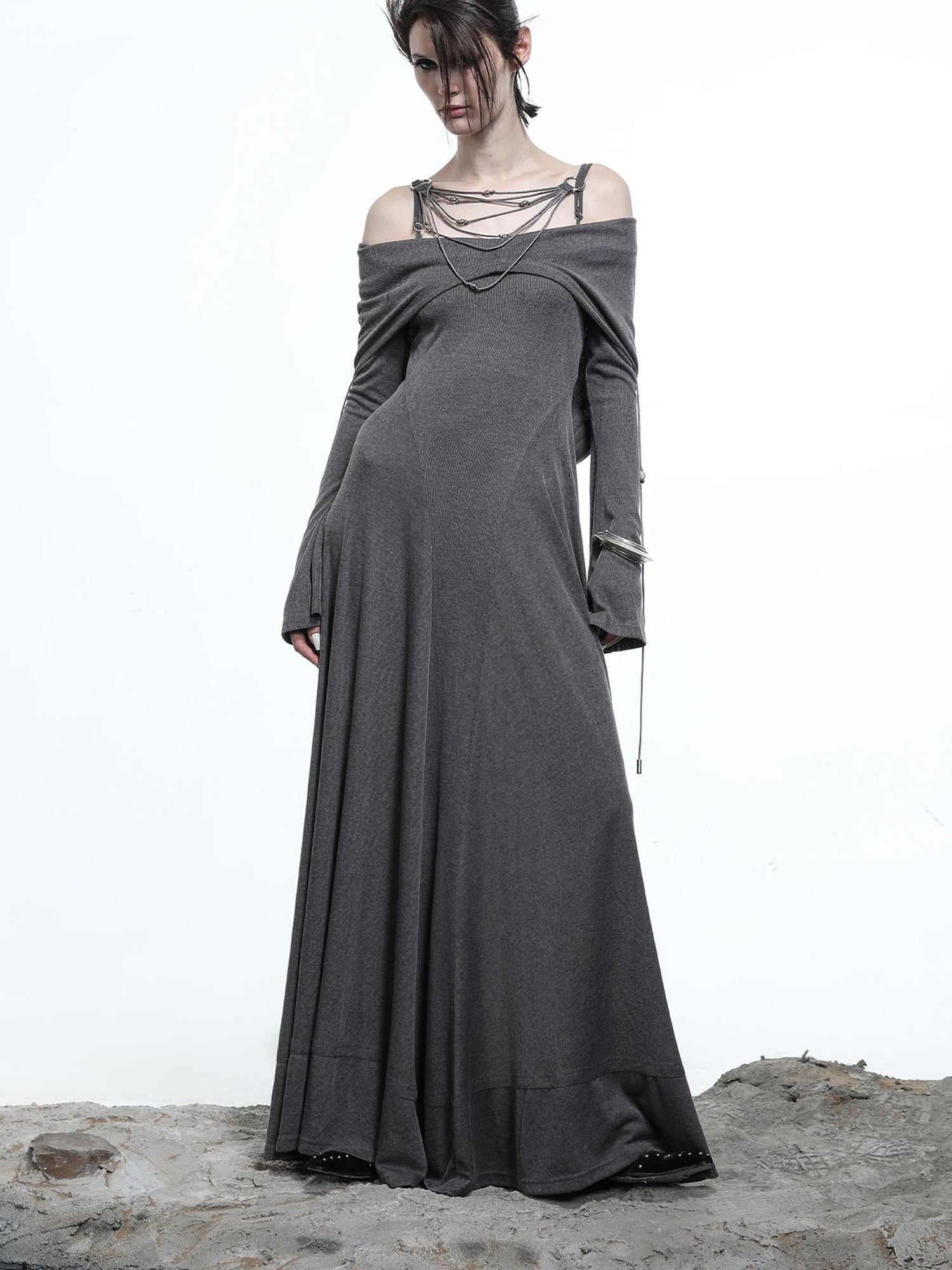 NN NORTH NODE Lyocell Hooded Maxi Dress with Convertible Styles