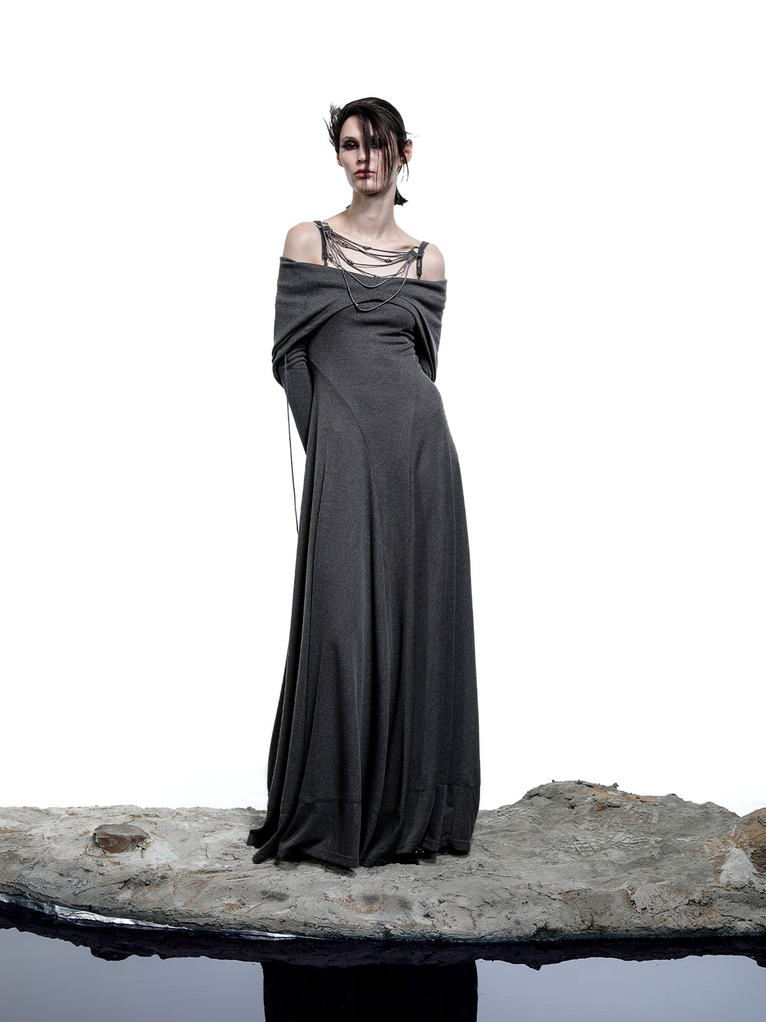 NN NORTH NODE Lyocell Hooded Maxi Dress with Convertible Styles