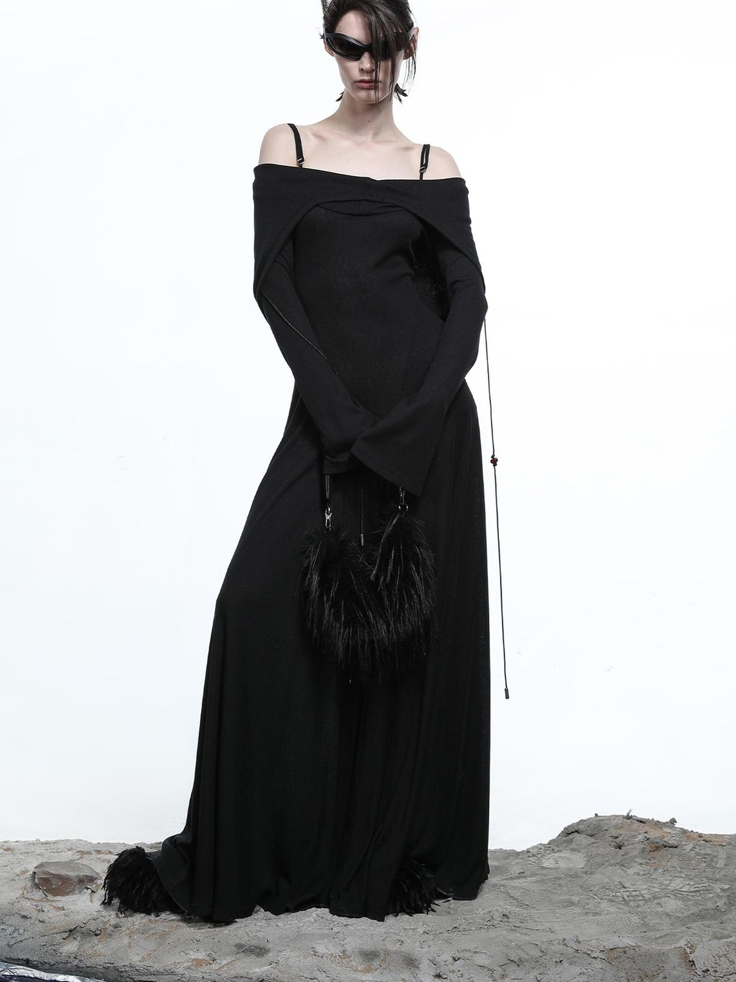 NN NORTH NODE Lyocell Hooded Maxi Dress with Convertible Styles