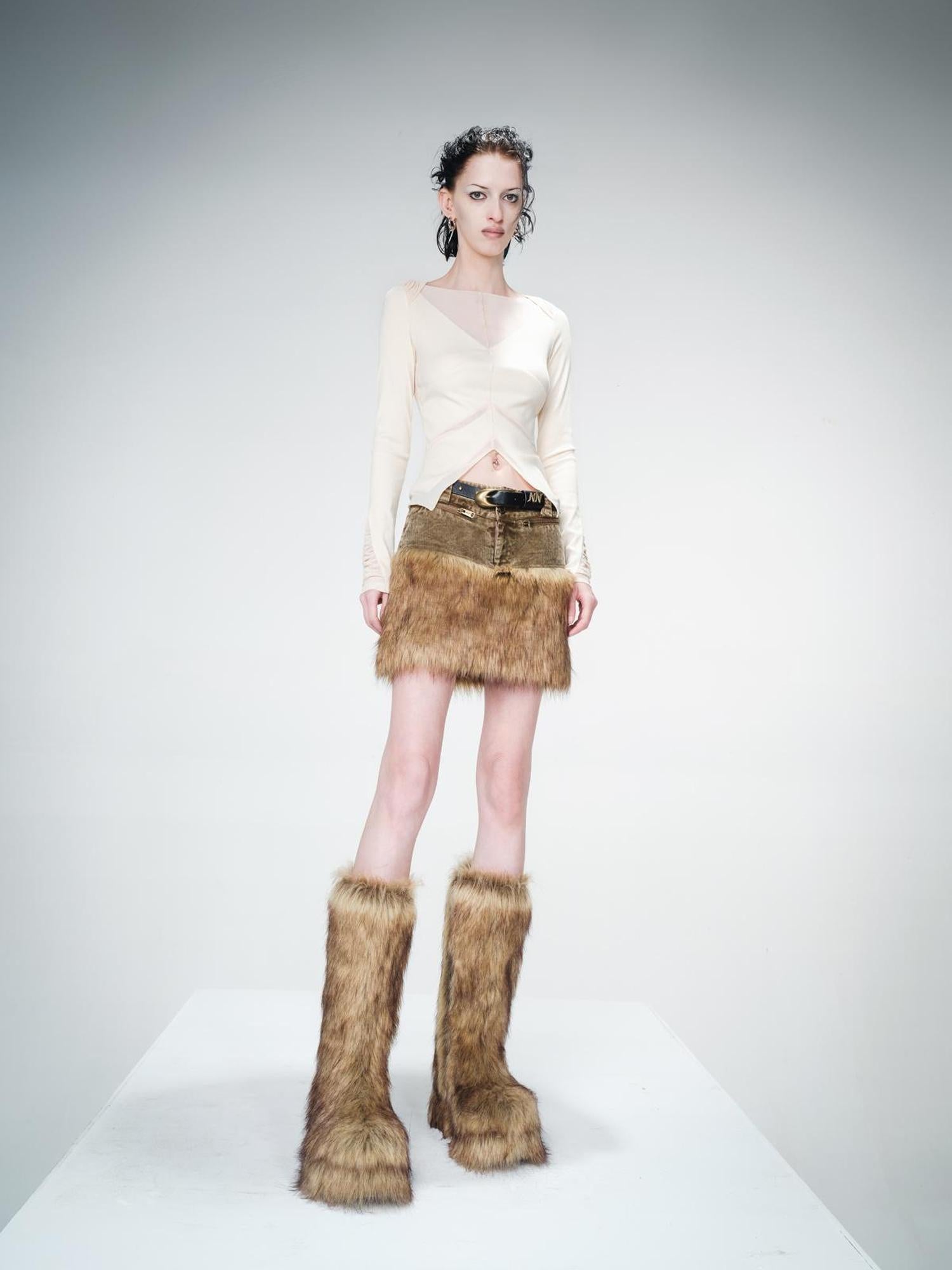 UpdateNN NORTH NODE Mesh Panel Knit Top With Color Block Design
