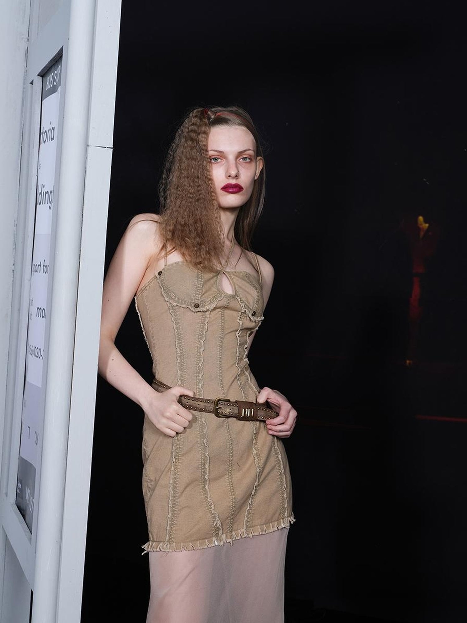 UpdateNN NORTH NODE Mesh Paneled Dress With Floral Detailing