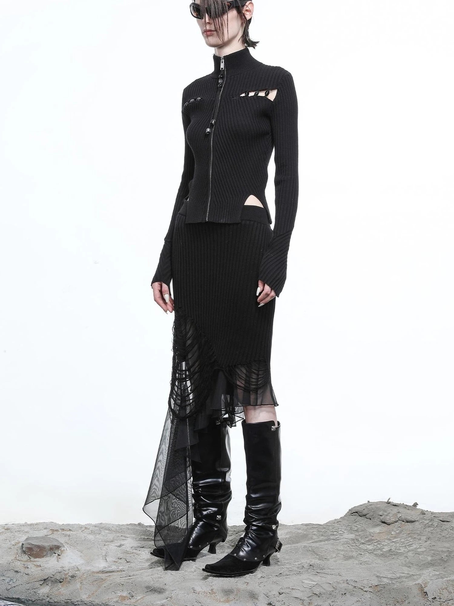 Moon Priestess Stacked Heel Boots