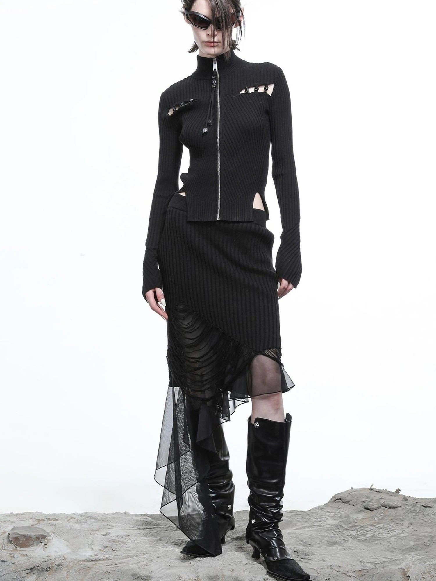 Moon Priestess Stacked Heel Boots