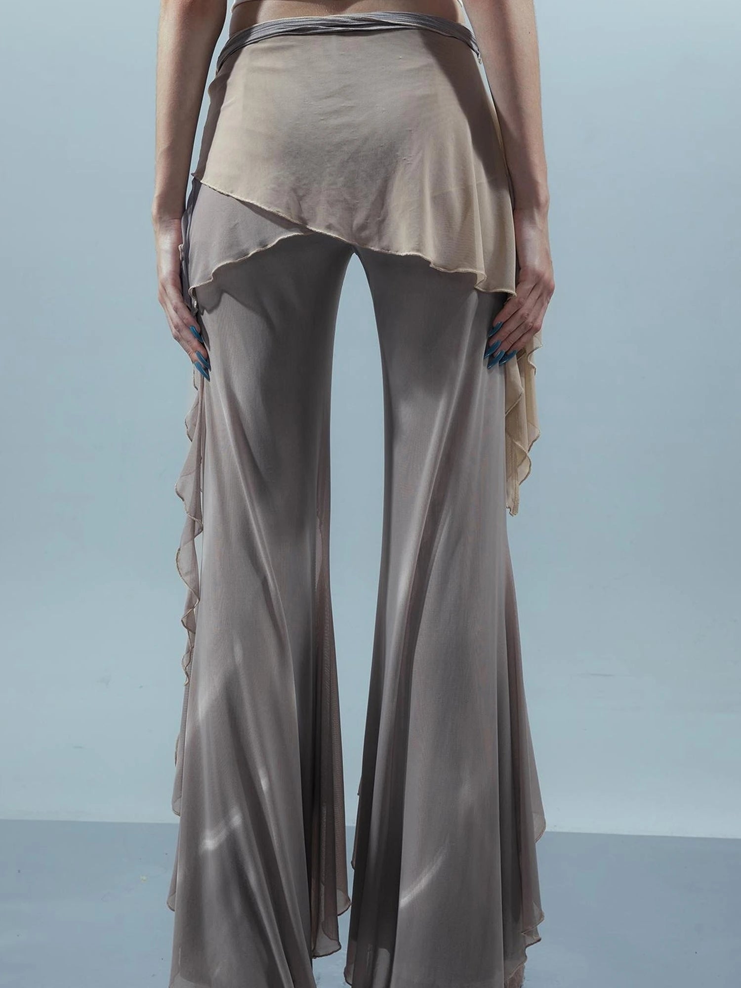 Multi Layer Mesh Gradient Wide Leg Pants