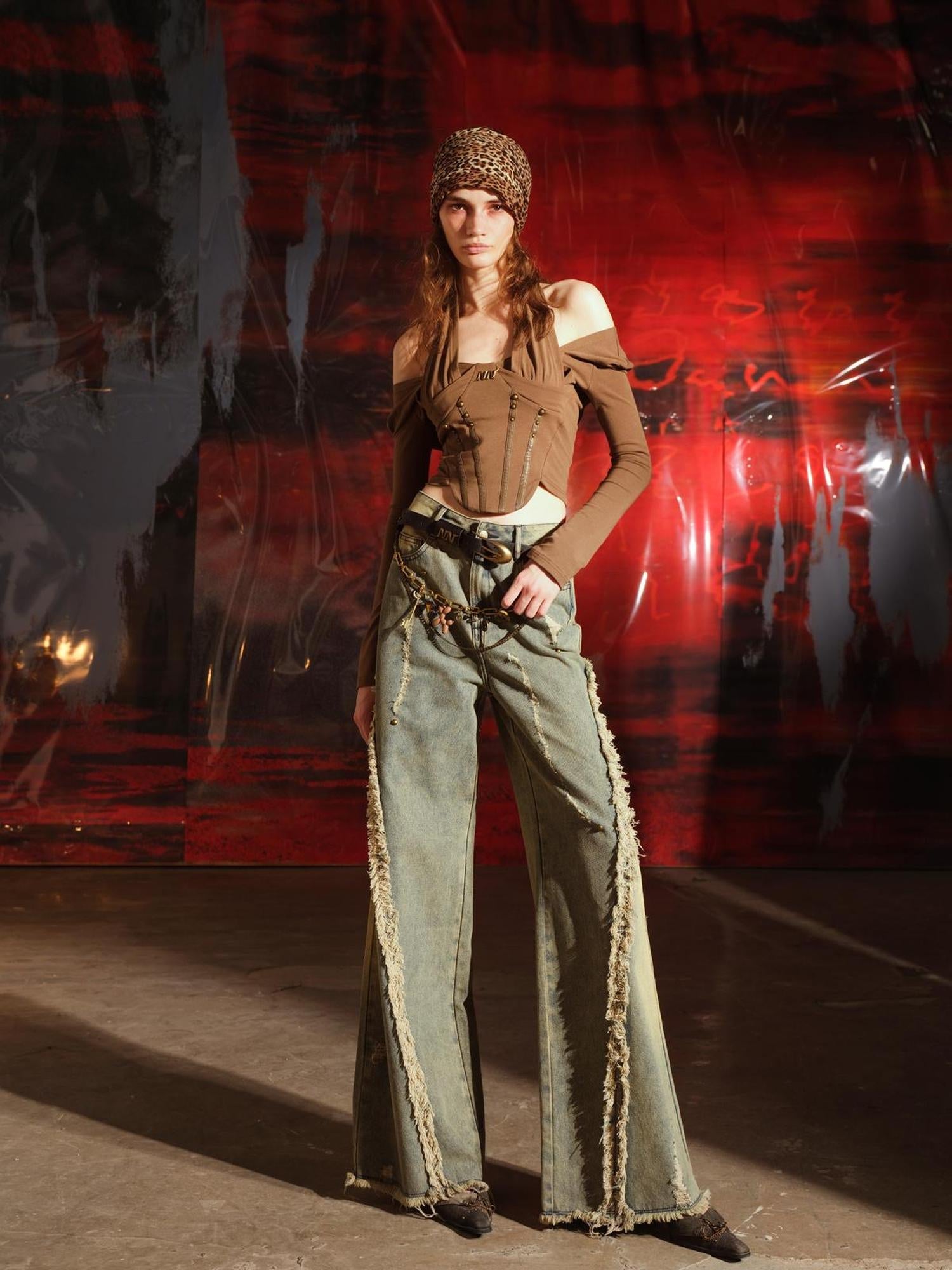 UpdateNN NORTH NODE Multi Textured Gemini Bustier Top