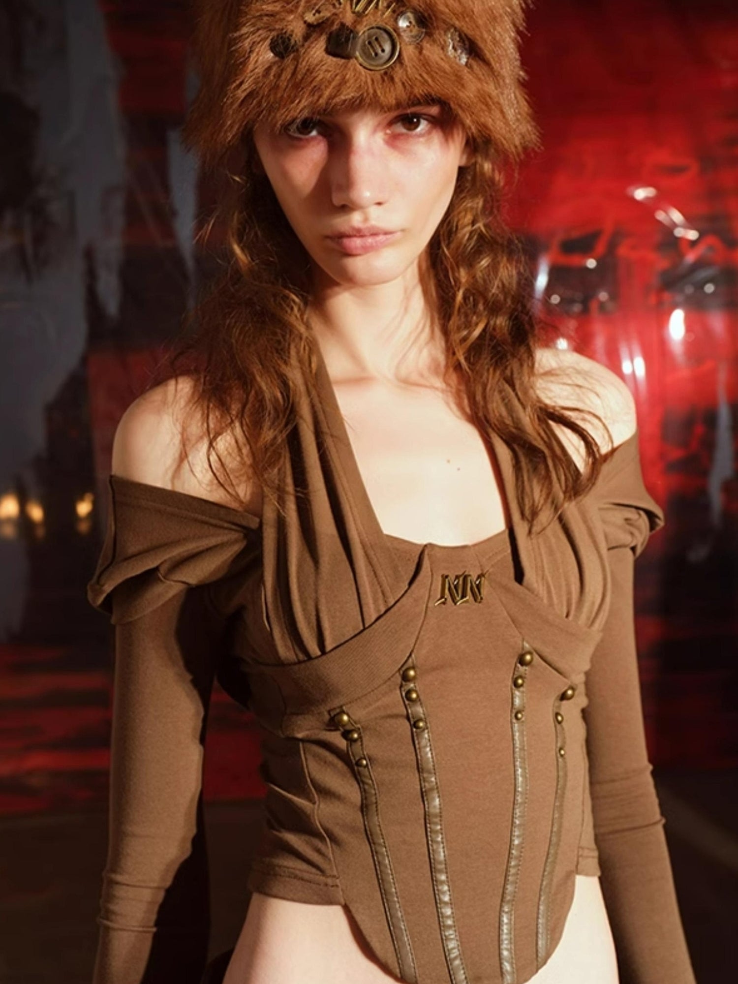 UpdateNN NORTH NODE Multi Textured Gemini Bustier Top