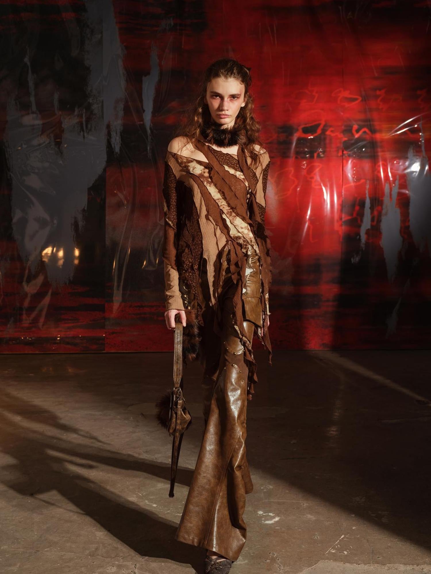 UpdateNN NORTH NODE Multi Textured Patchwork Wasteland Top