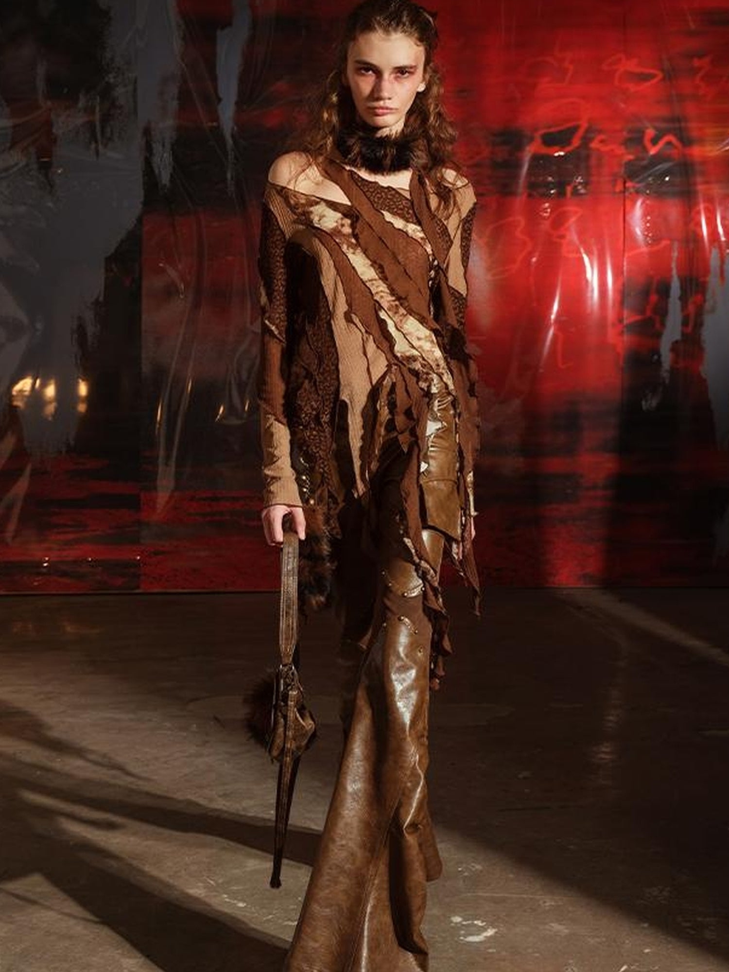 UpdateNN NORTH NODE Multi Textured Patchwork Wasteland Top