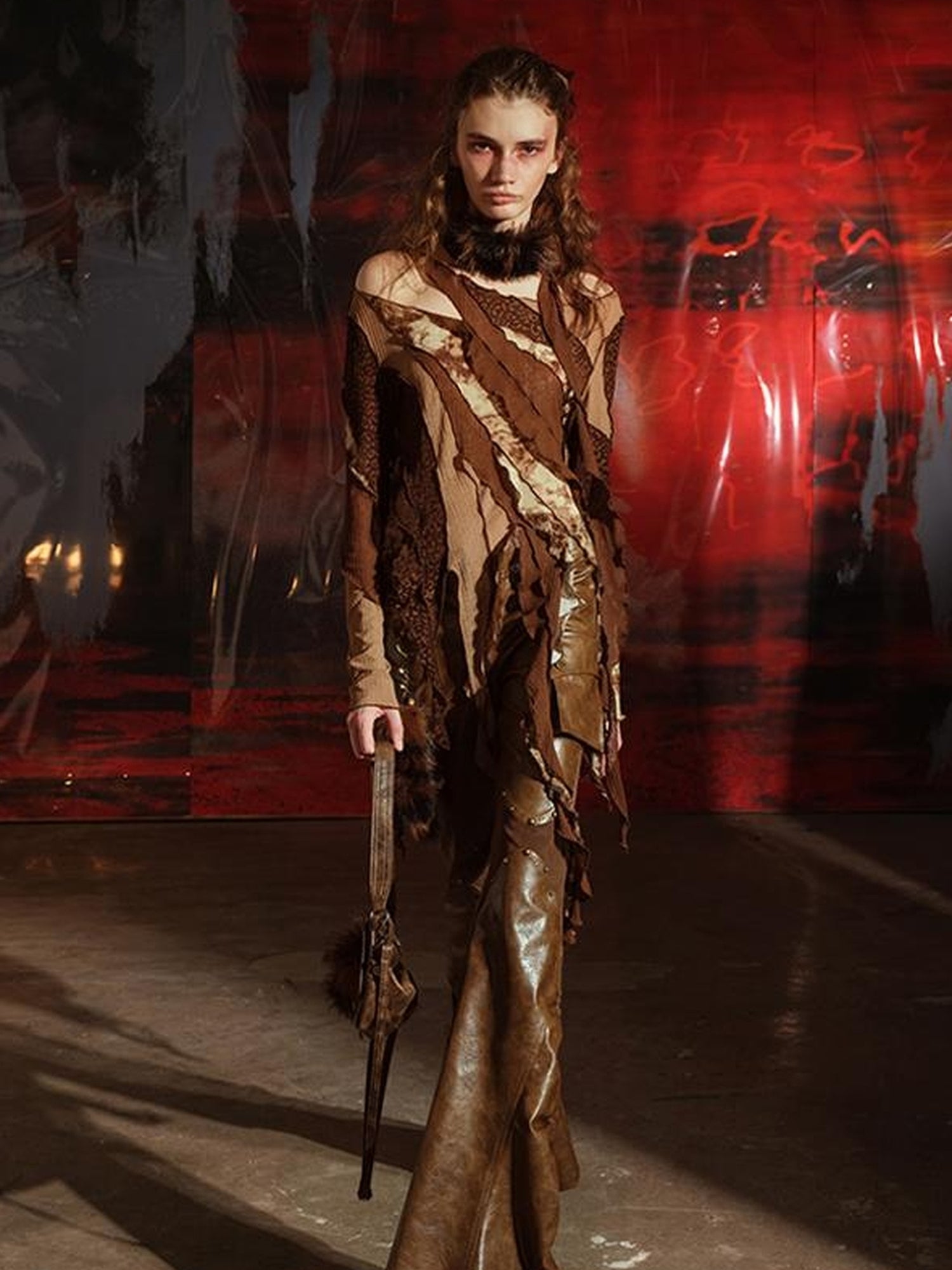 UpdateNN NORTH NODE Multi Textured Patchwork Wasteland Top