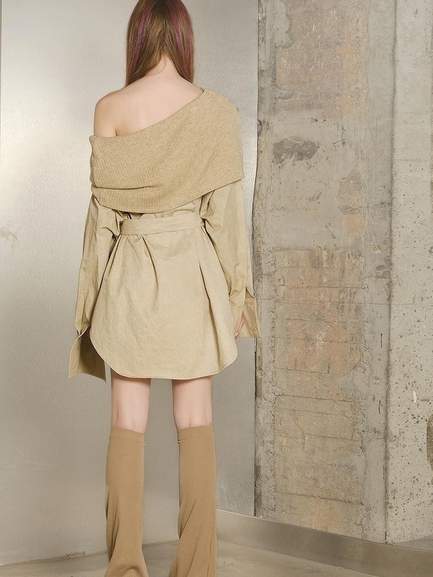 UpdateNN NORTH NODE Off Shoulder Shirt With Detachable Belt