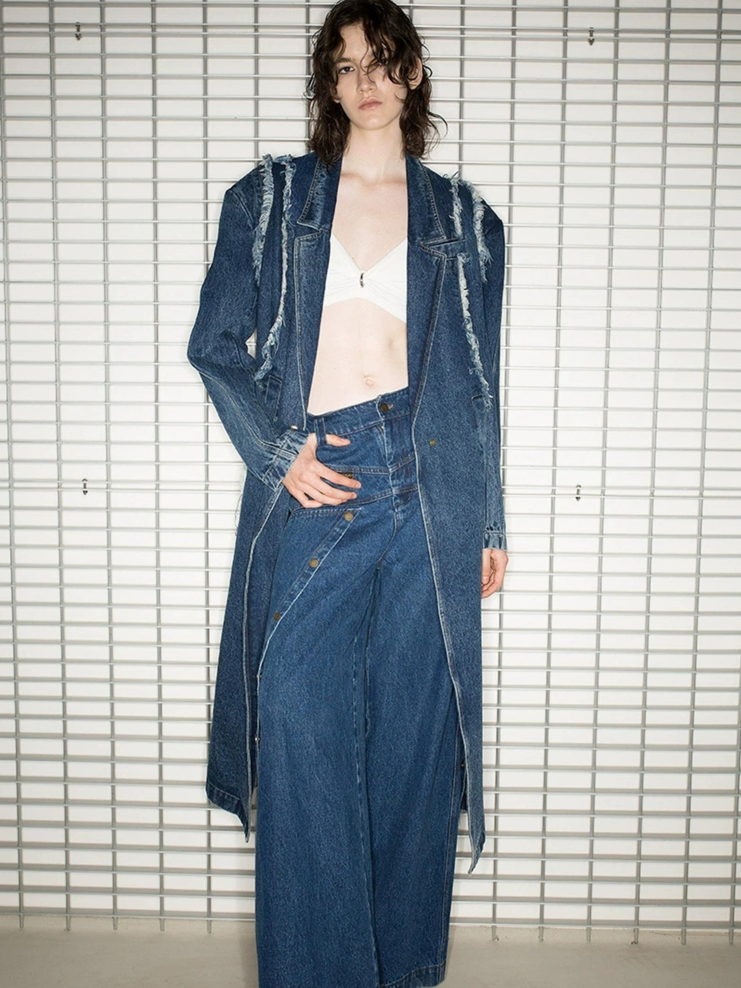 UpdateNN NORTH NODE Oversized Knee Length Denim Coat