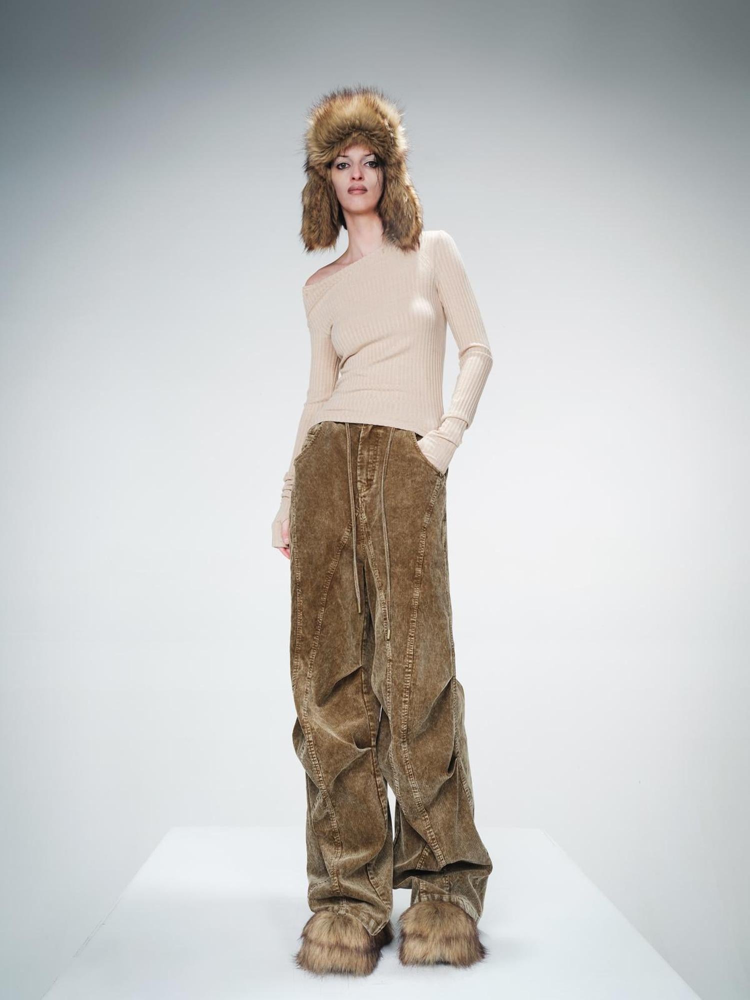 UpdateNN NORTH NODE Oversized Slanted Shoulder Knit Top