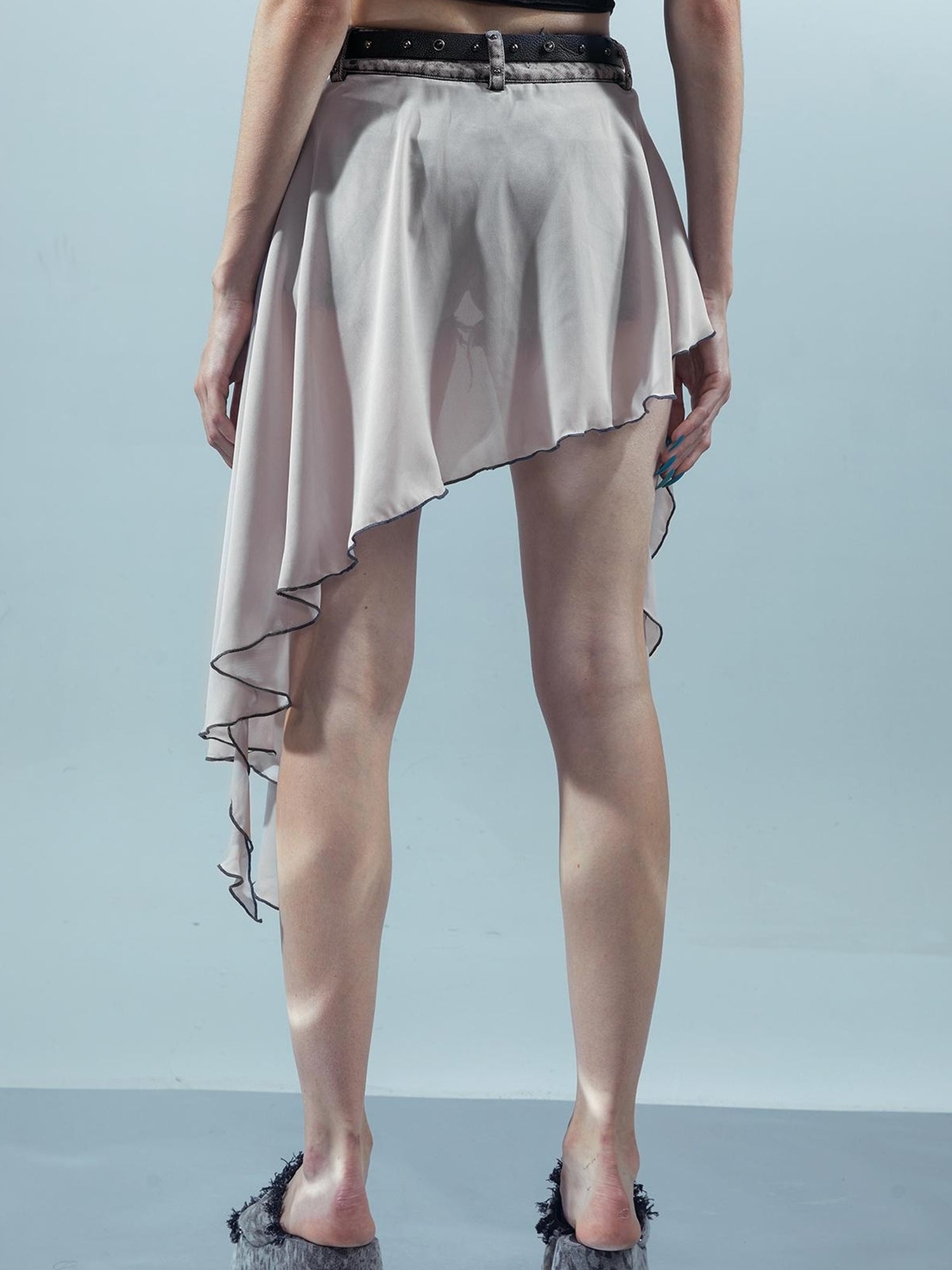 UpdateNN NORTH NODE Pieced Irregular Leopard Print Shorts With Denim Inspired Flap