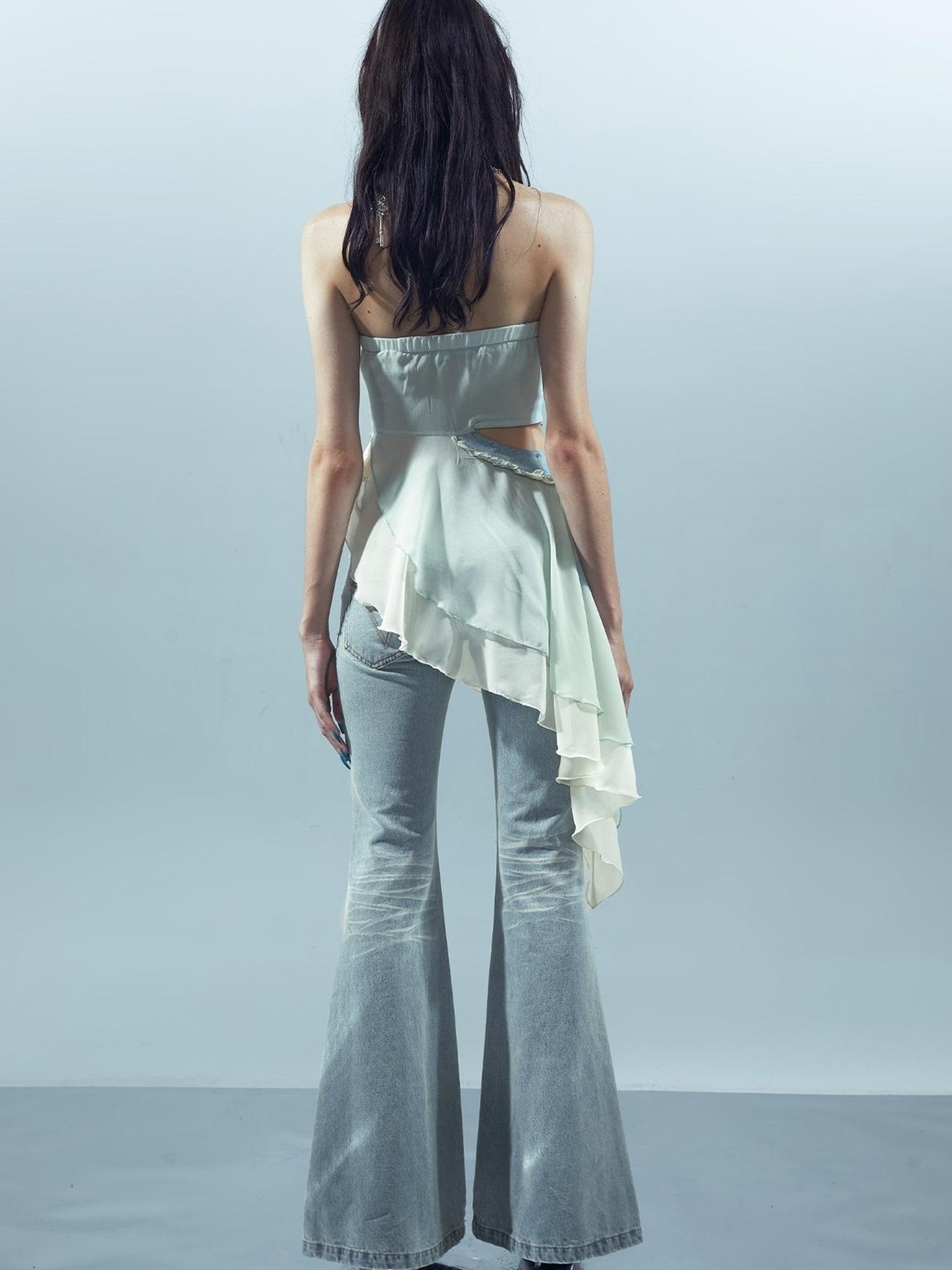 UpdateNN NORTH NODE Pieced Lotus Edge Asymmetric Bustier