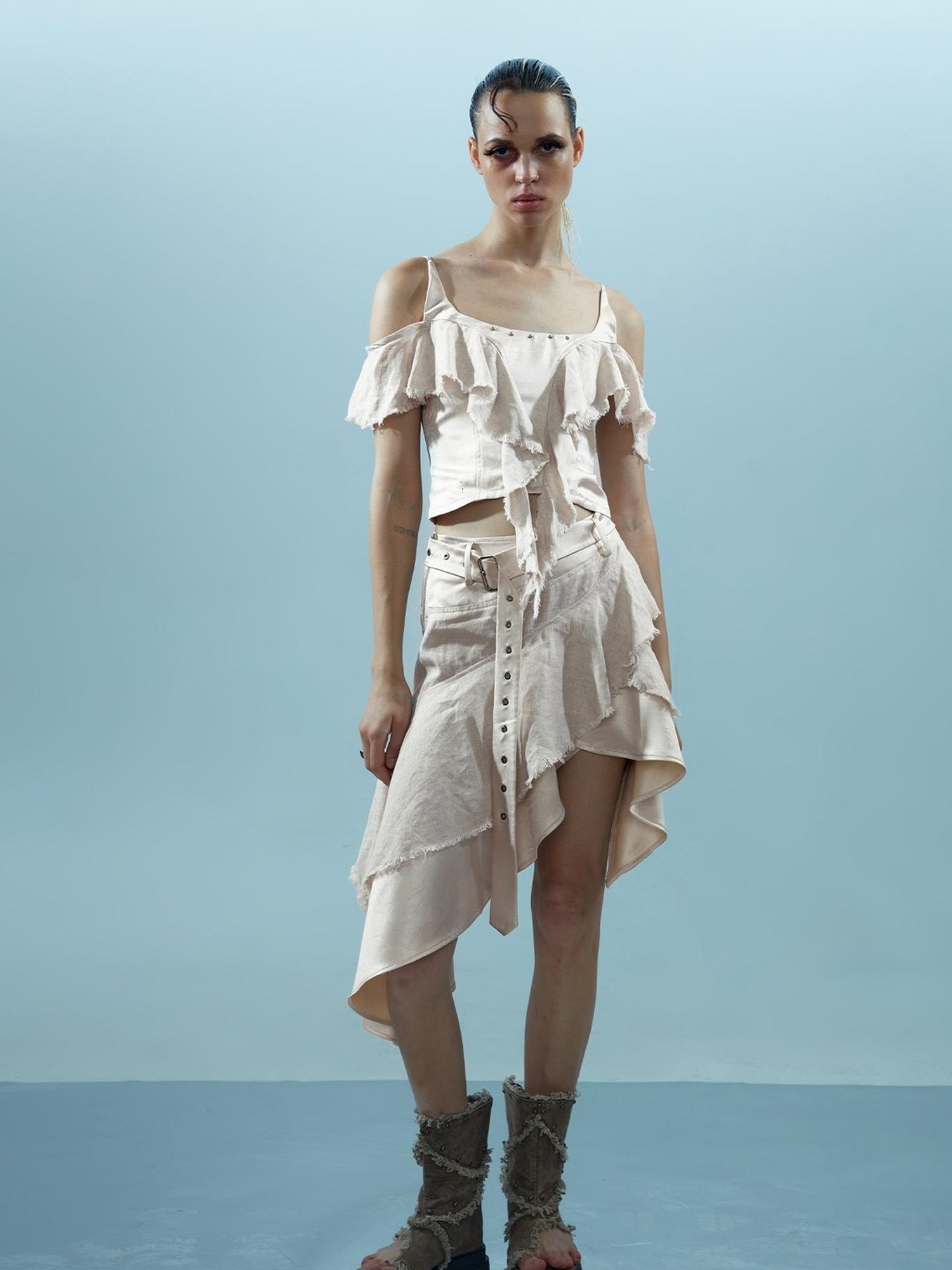 NN NORTH NODE Piscean Loom Ethereal Threads Asymmetrical Linen Set